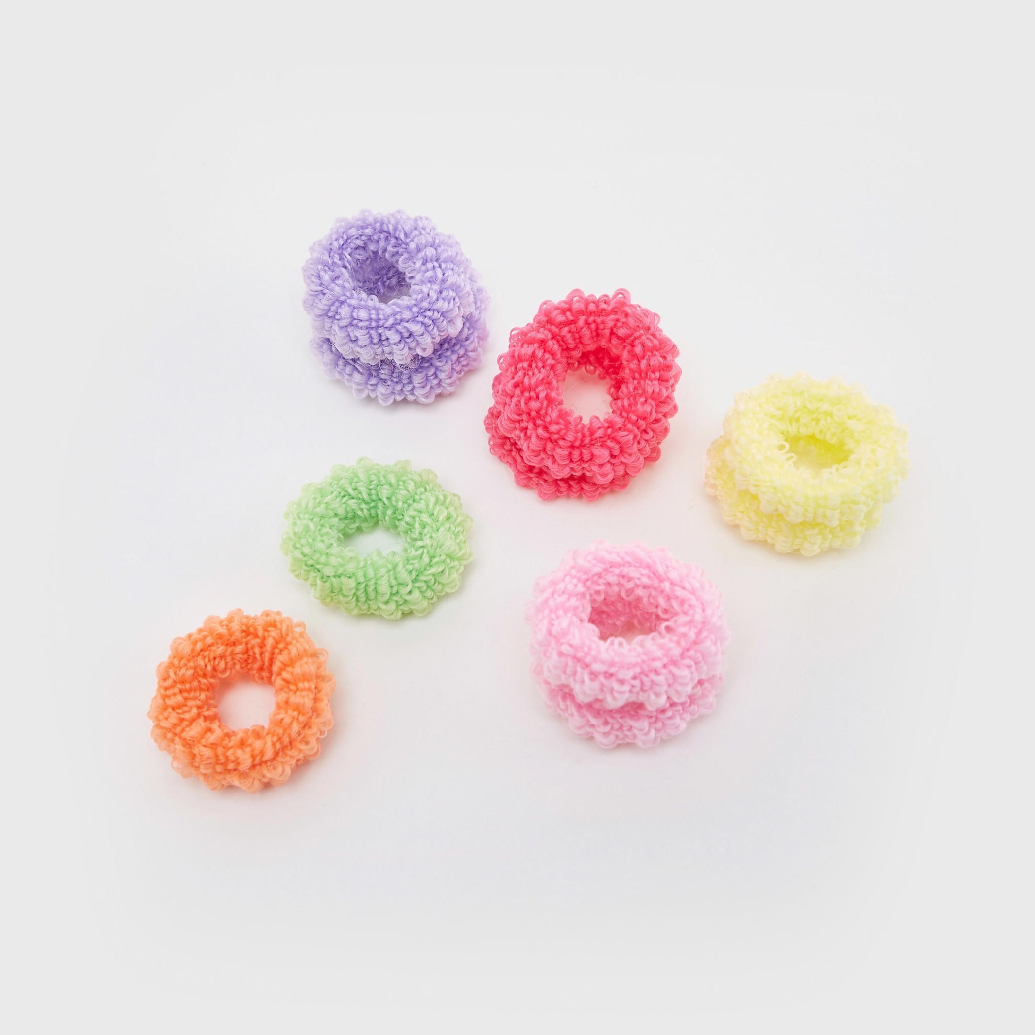 Set of 6 - Textured Elasticated Hair Tie-women-hairaccessories-image-4