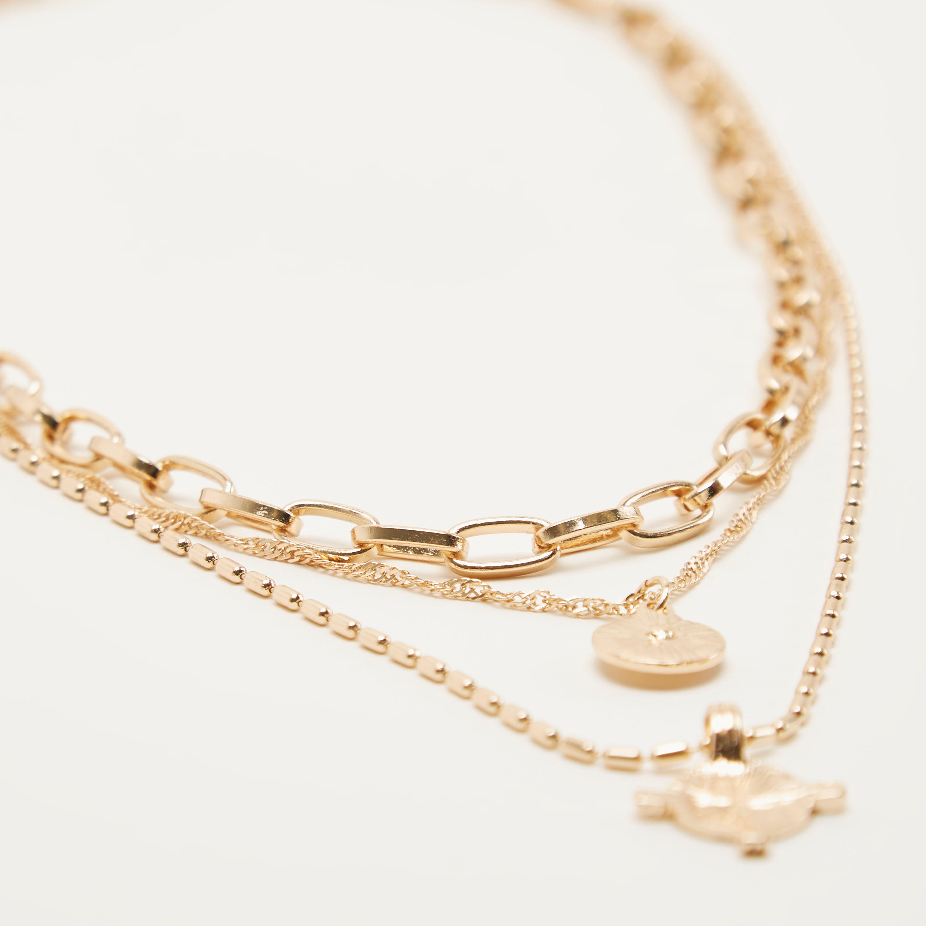 Metallic Multi-Layer Necklace with Pendants-women-watchesandjewellery-jewellery-necklacesandpendants-image-2