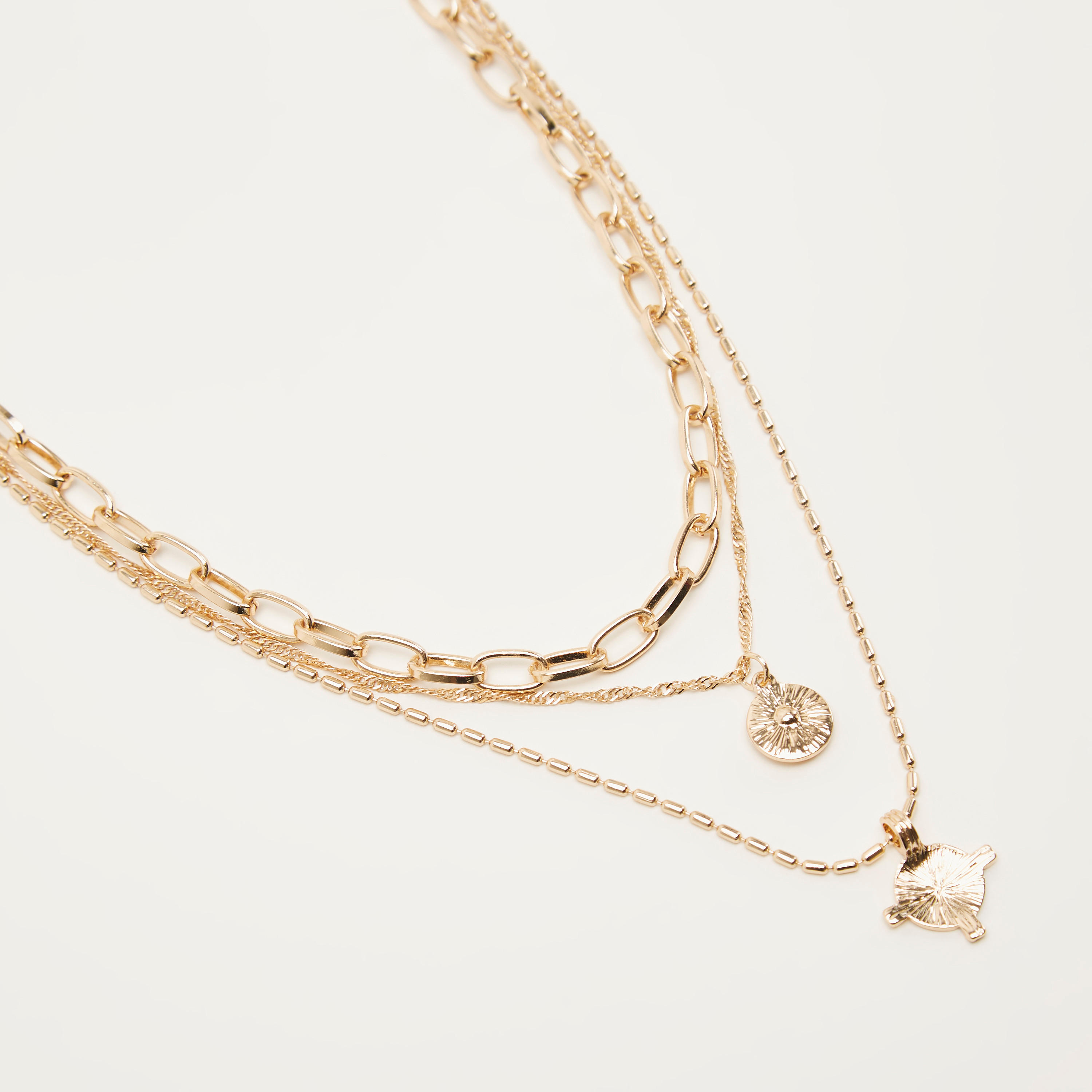 Metallic Multi-Layer Necklace with Pendants-women-watchesandjewellery-jewellery-necklacesandpendants-image-3