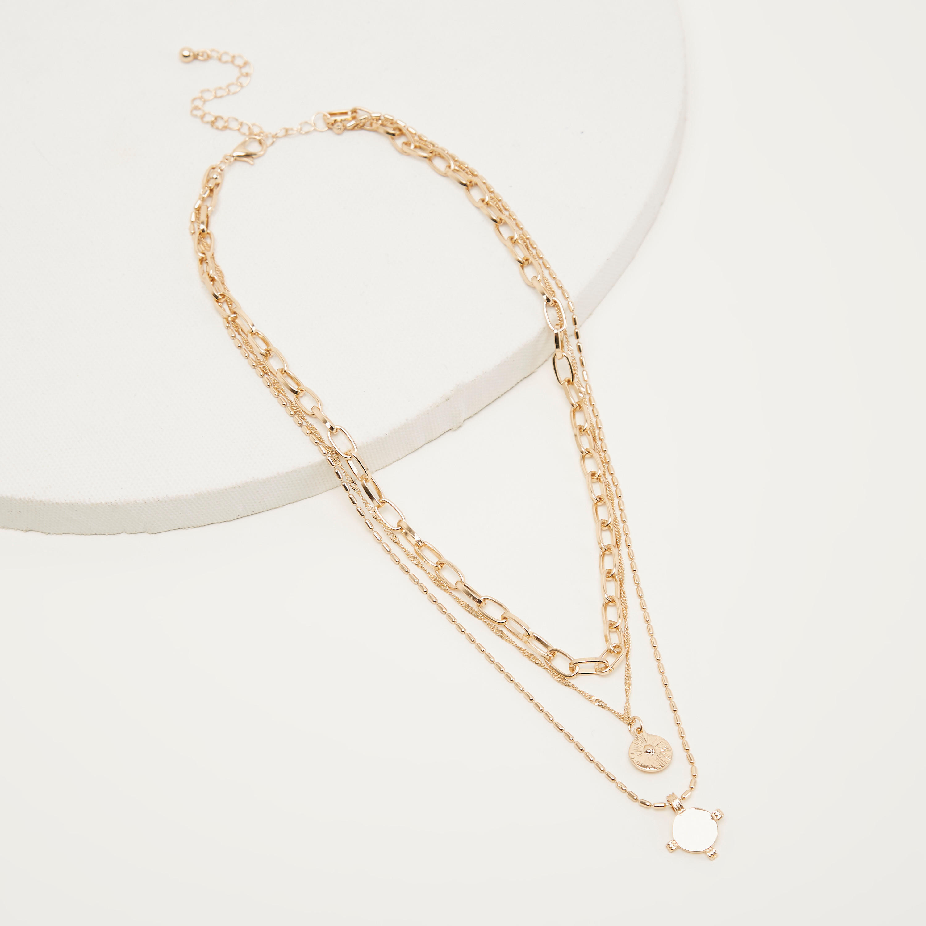 Metallic Multi-Layer Necklace with Pendants-women-watchesandjewellery-jewellery-necklacesandpendants-image-4