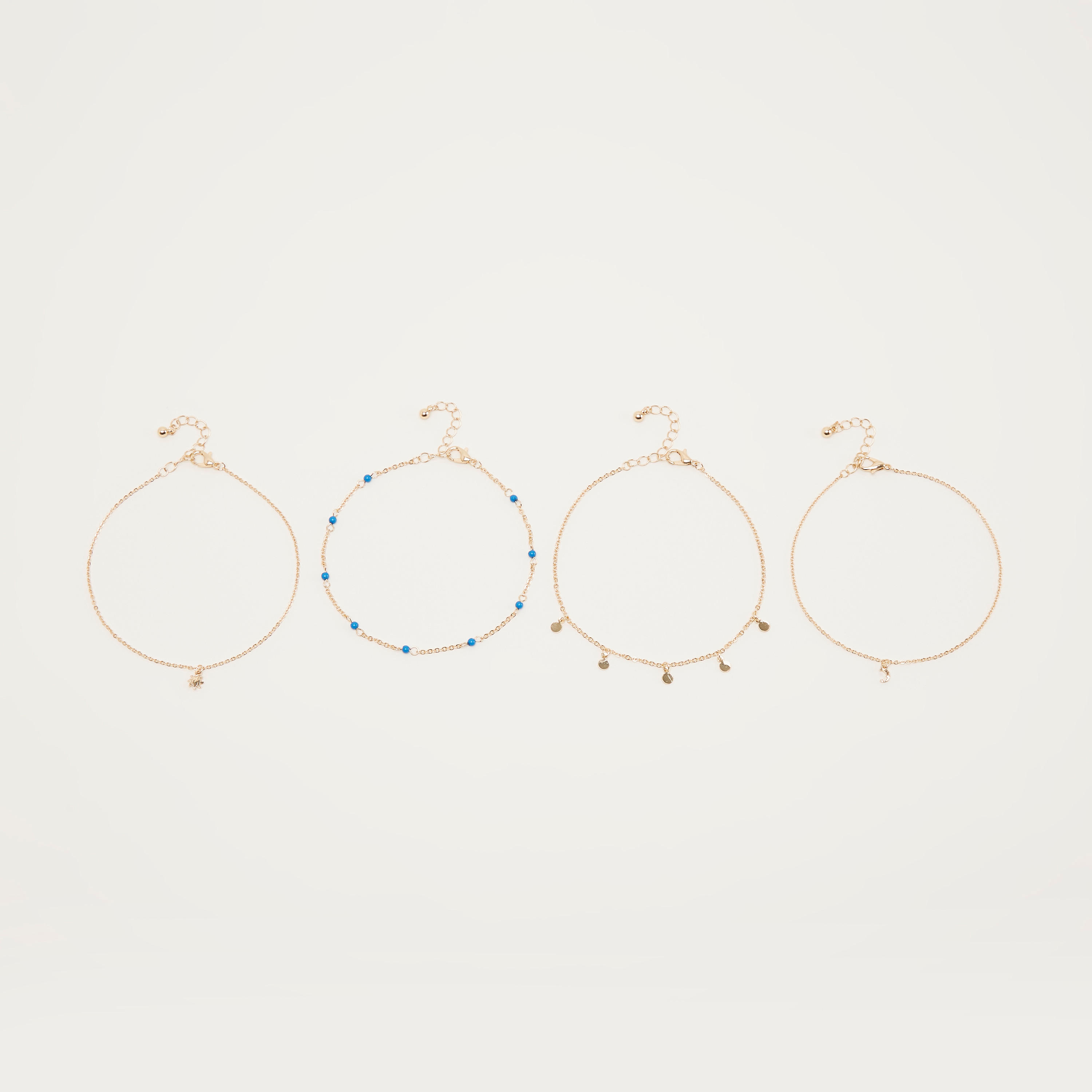خلخال مزين بمشبك إغلاق - طقم من 4-women-watchesandjewellery-jewellery-anklets-image-4
