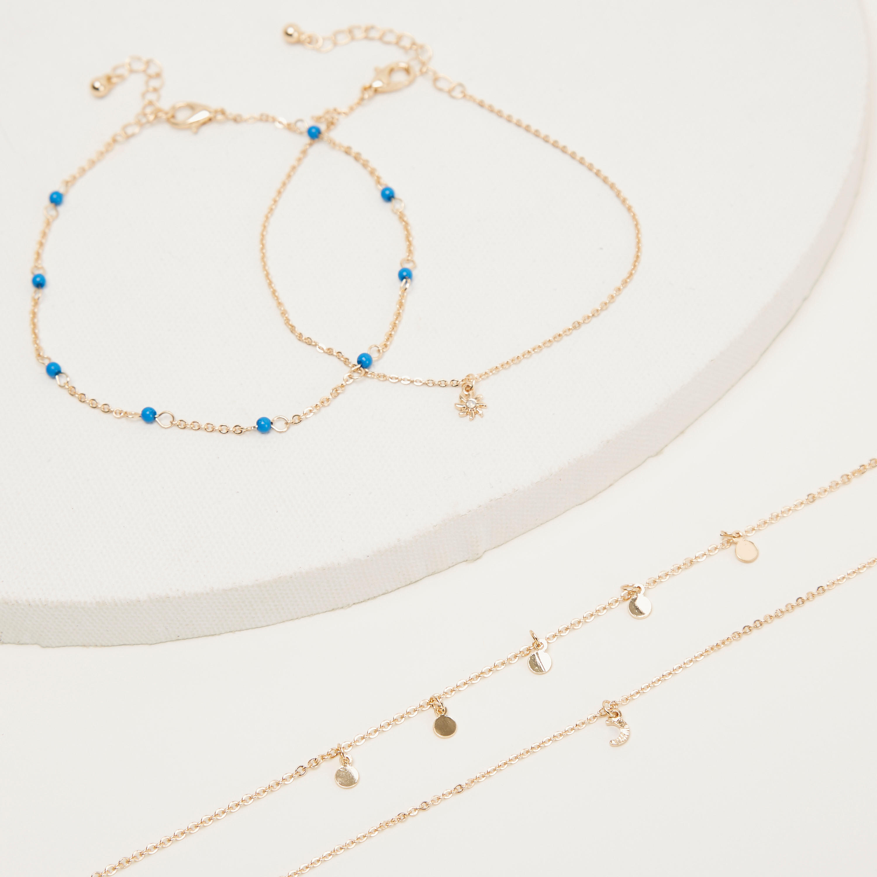 خلخال مزين بمشبك إغلاق - طقم من 4-women-watchesandjewellery-jewellery-anklets-image-5