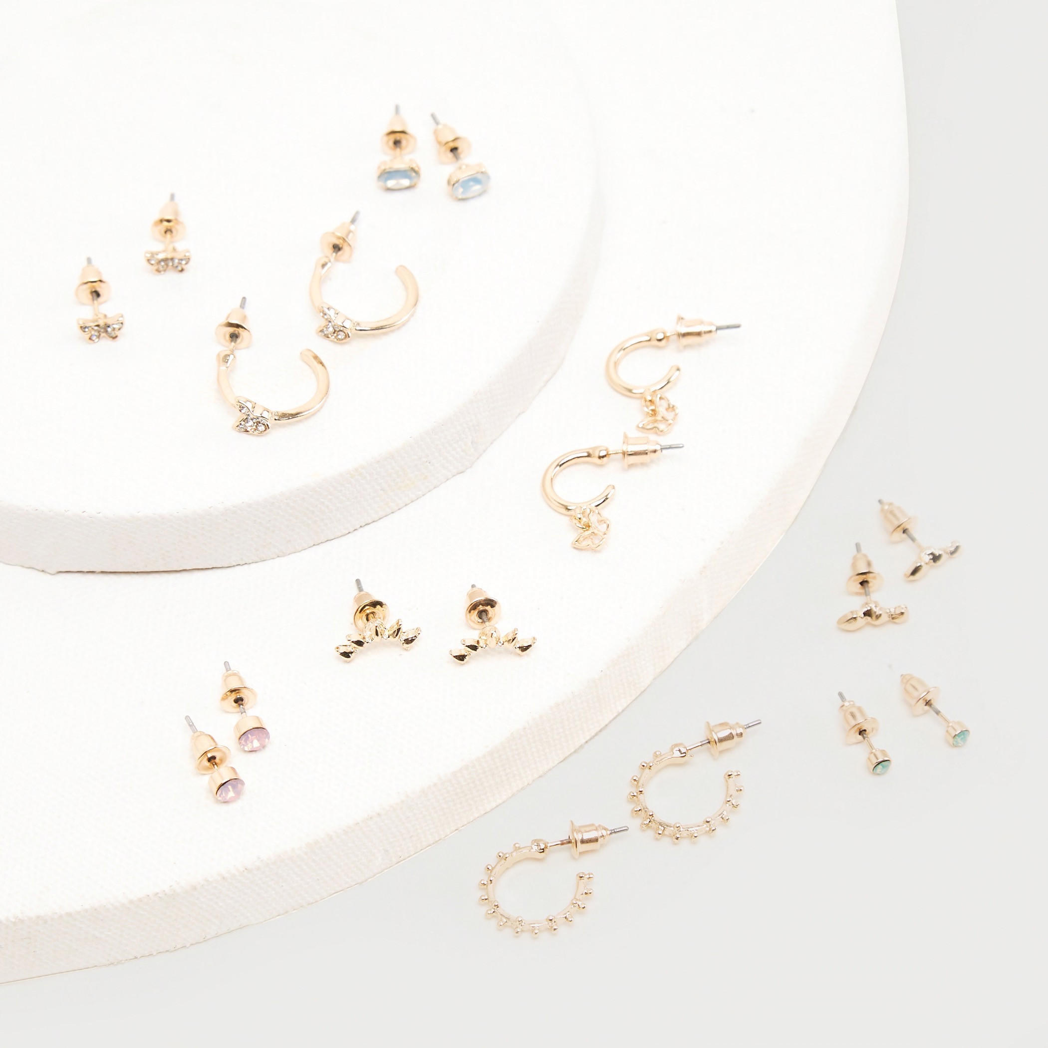 Set of 9 - Embellished Stud Earrings with Pushback Closure-women-watchesandjewellery-jewellery-earrings-image-4