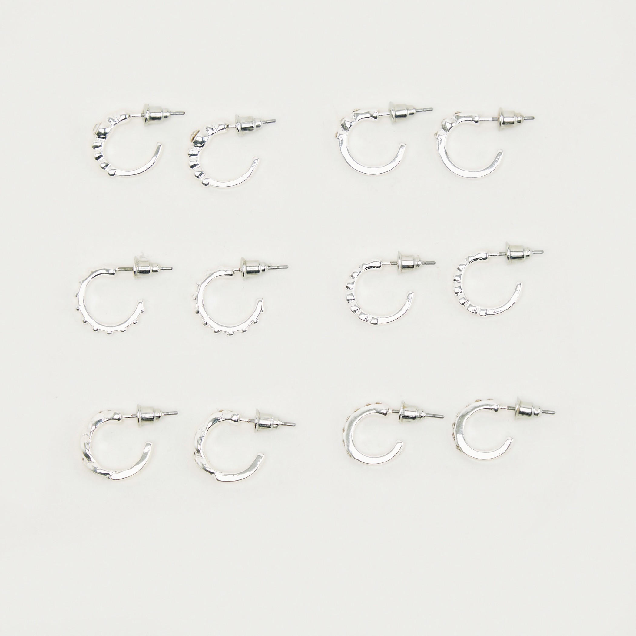 Set of 6 - Embellished Stud Earrings with Pushback Closure-women-watchesandjewellery-jewellery-earrings-image-1