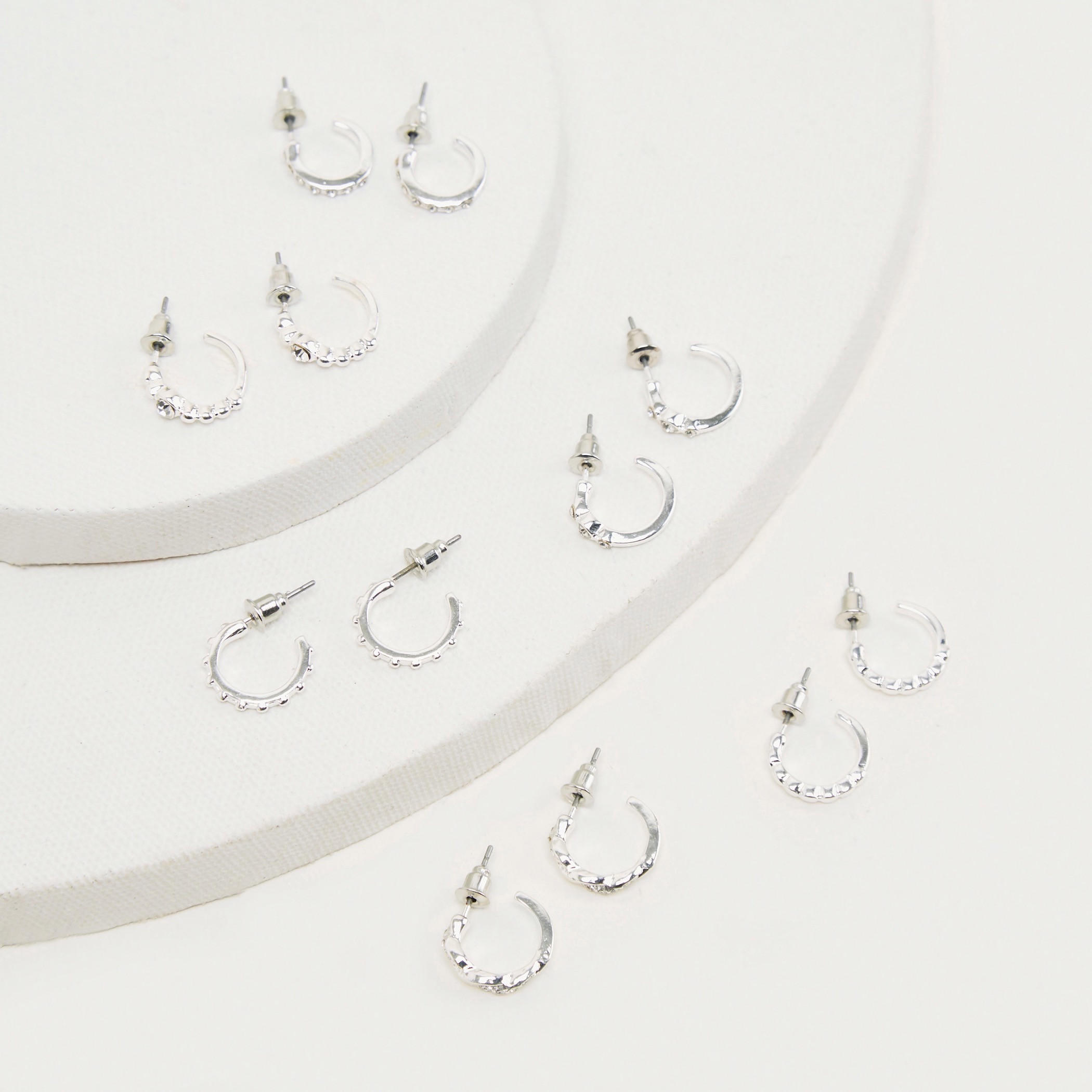 Set of 6 - Embellished Stud Earrings with Pushback Closure-women-watchesandjewellery-jewellery-earrings-image-4
