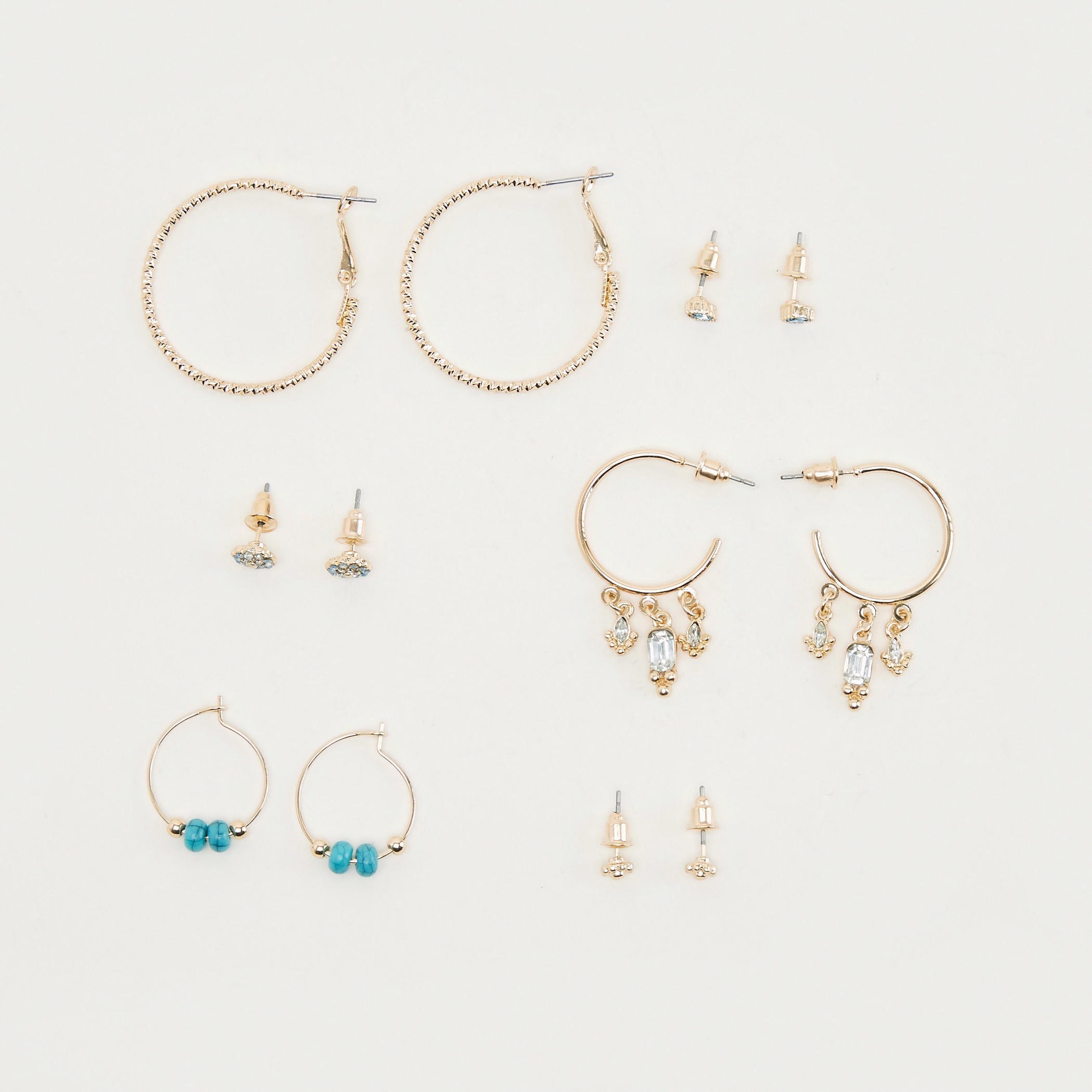 حلقان بتزيينات متنوعة - طقم من 6-women-watchesandjewellery-jewellery-earrings-image-5
