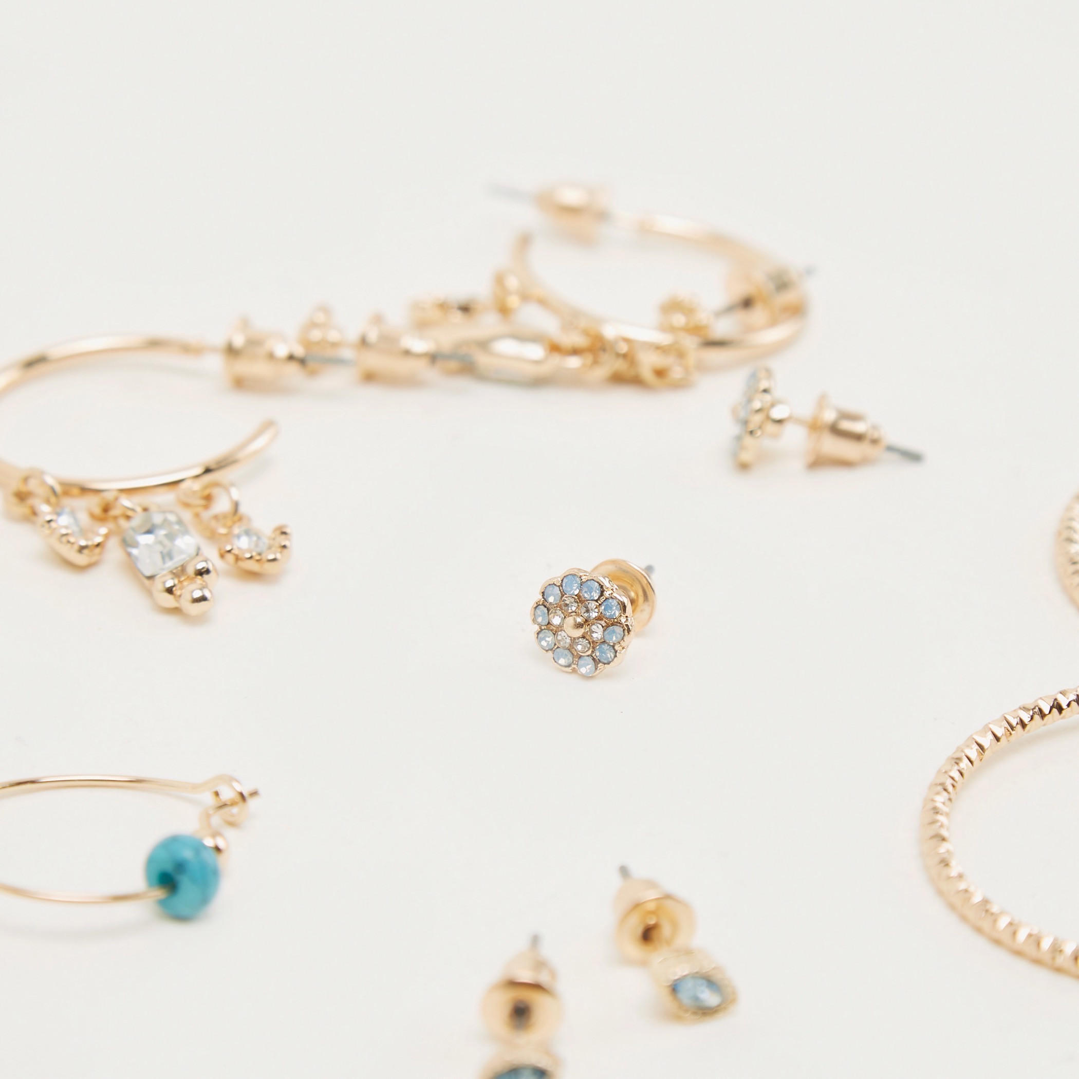 حلقان بتزيينات متنوعة - طقم من 6-women-watchesandjewellery-jewellery-earrings-image-3