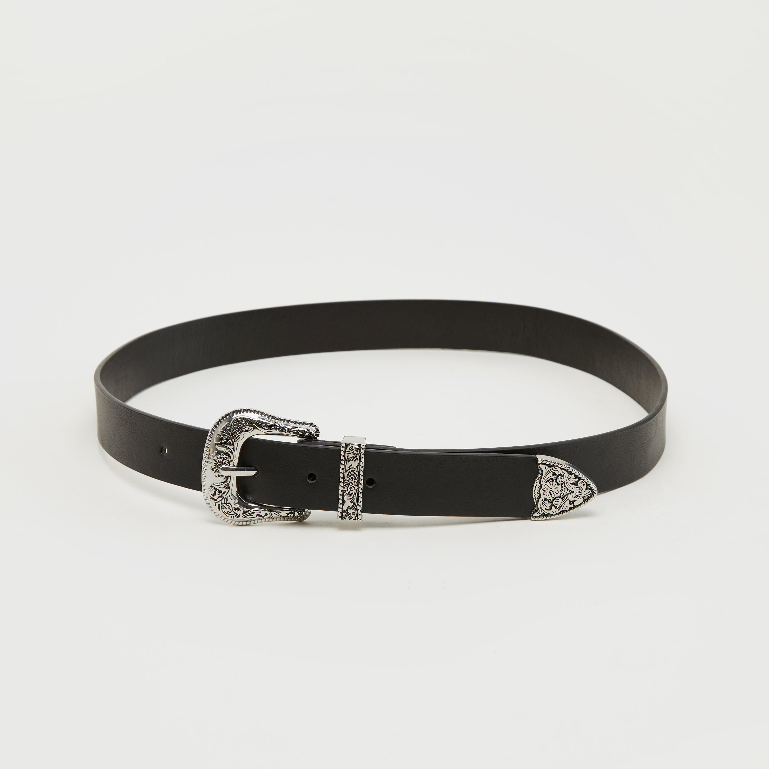 حزام جلد بارز الملمس بإبزيم دبوس-women-clothingaccessories-belts-image-3