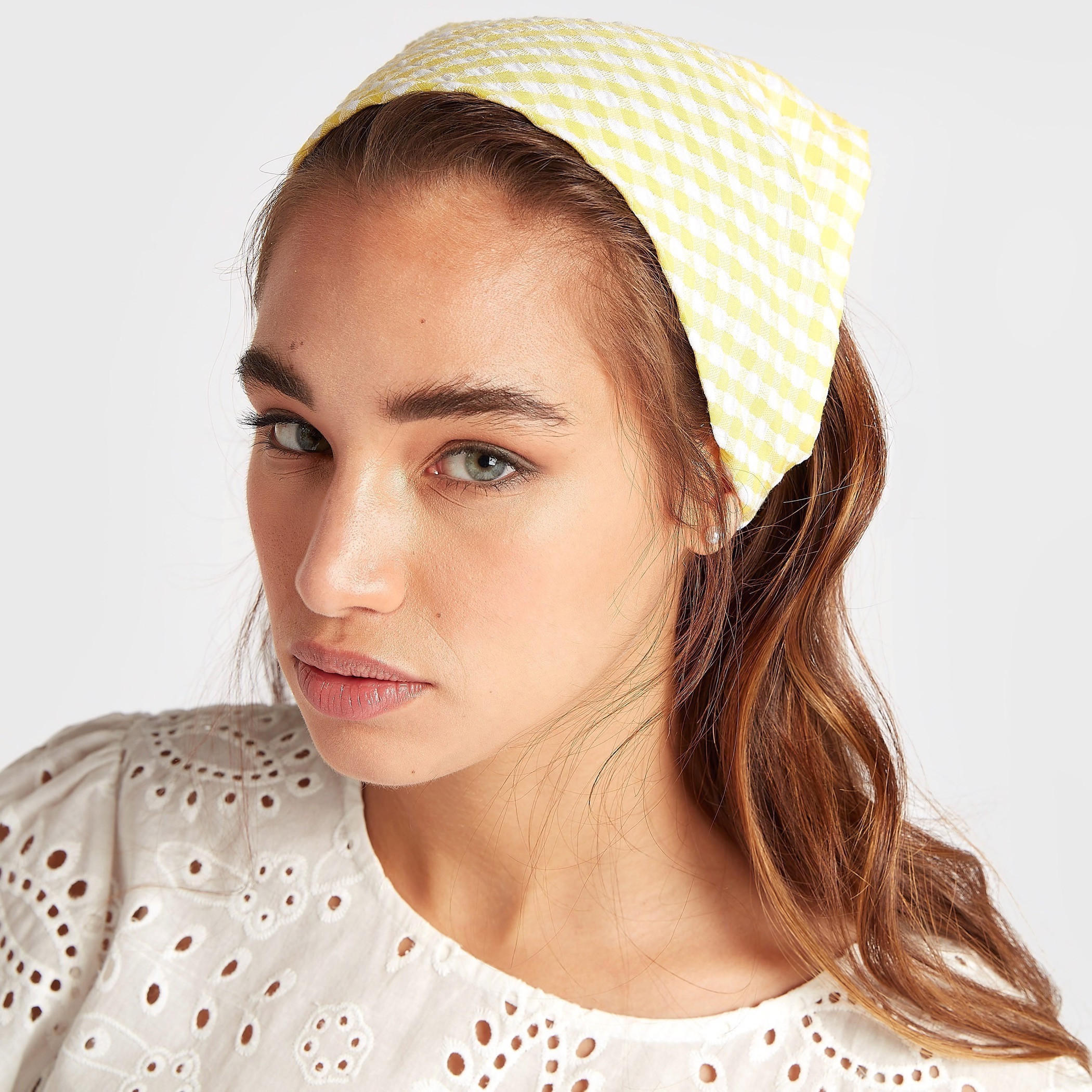 Checked Bandana with Elasticated Strap-women-hairaccessories-image-2