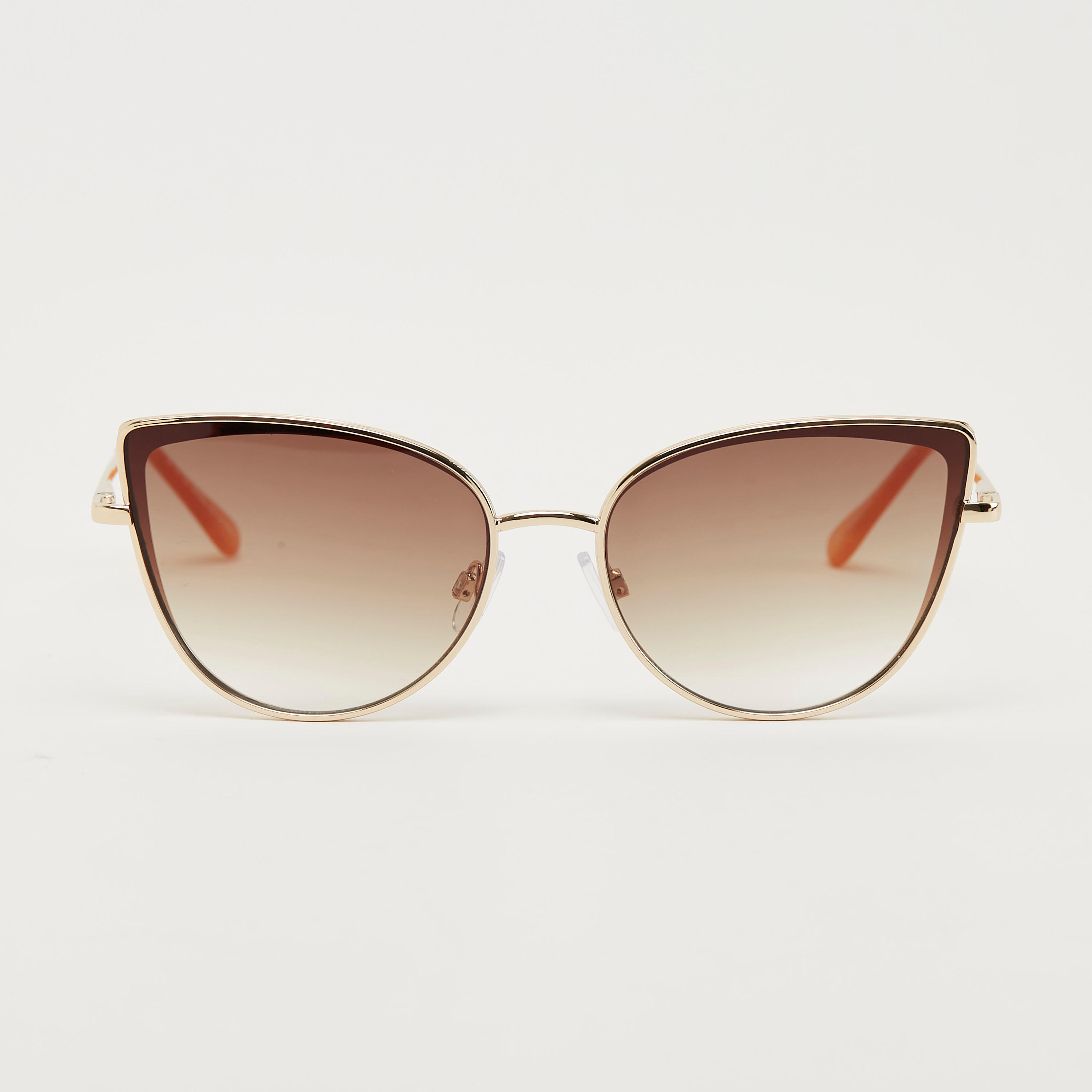 نظّارة شمسيّة بإطار عين قطة وعدسات ملوّنة ووسادات أنف-women-sunglasses-image-1