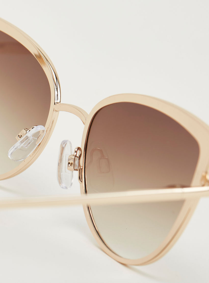 نظّارة شمسيّة بإطار عين قطة وعدسات ملوّنة ووسادات أنف-women-sunglasses-image-2