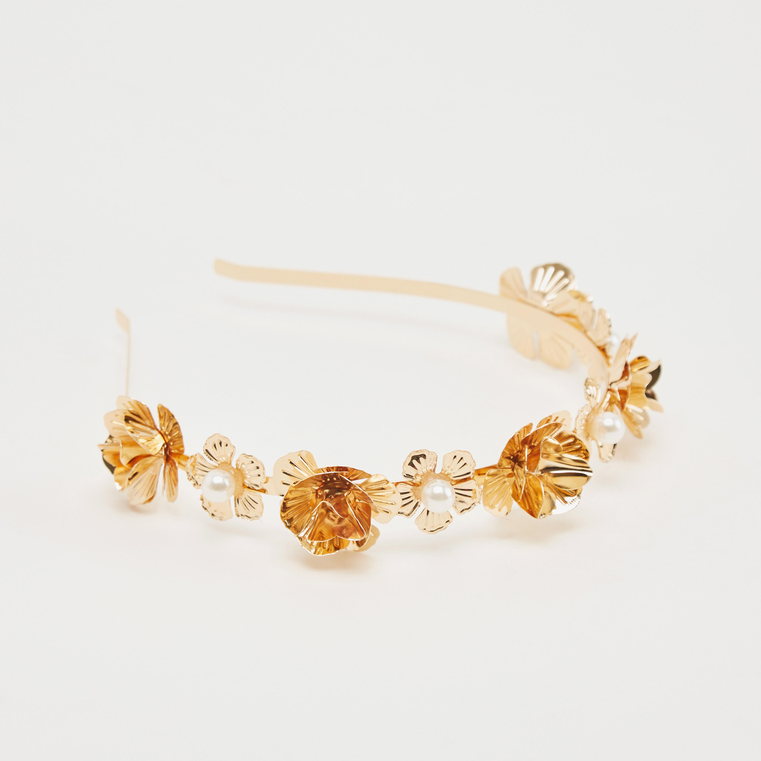 شريطة شعر ميتاليك بتصميم أزهار-women-hairaccessories-image-1