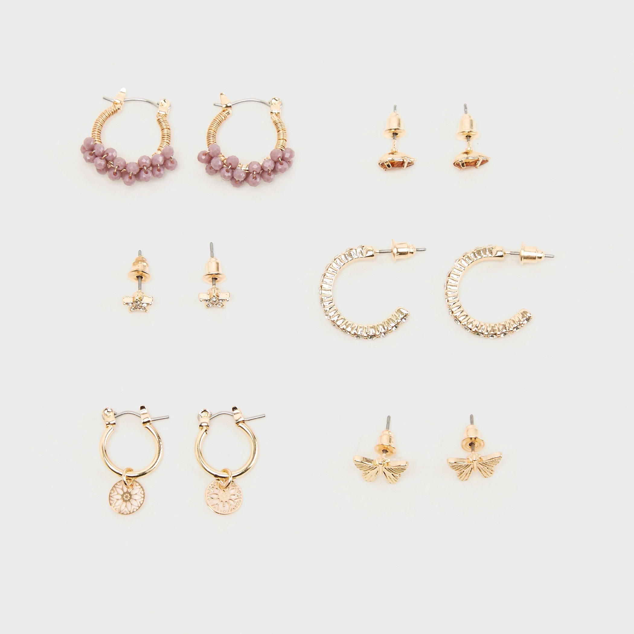 Set of 6 - Assorted Embellished Earrings-women-watchesandjewellery-jewellery-earrings-image-1