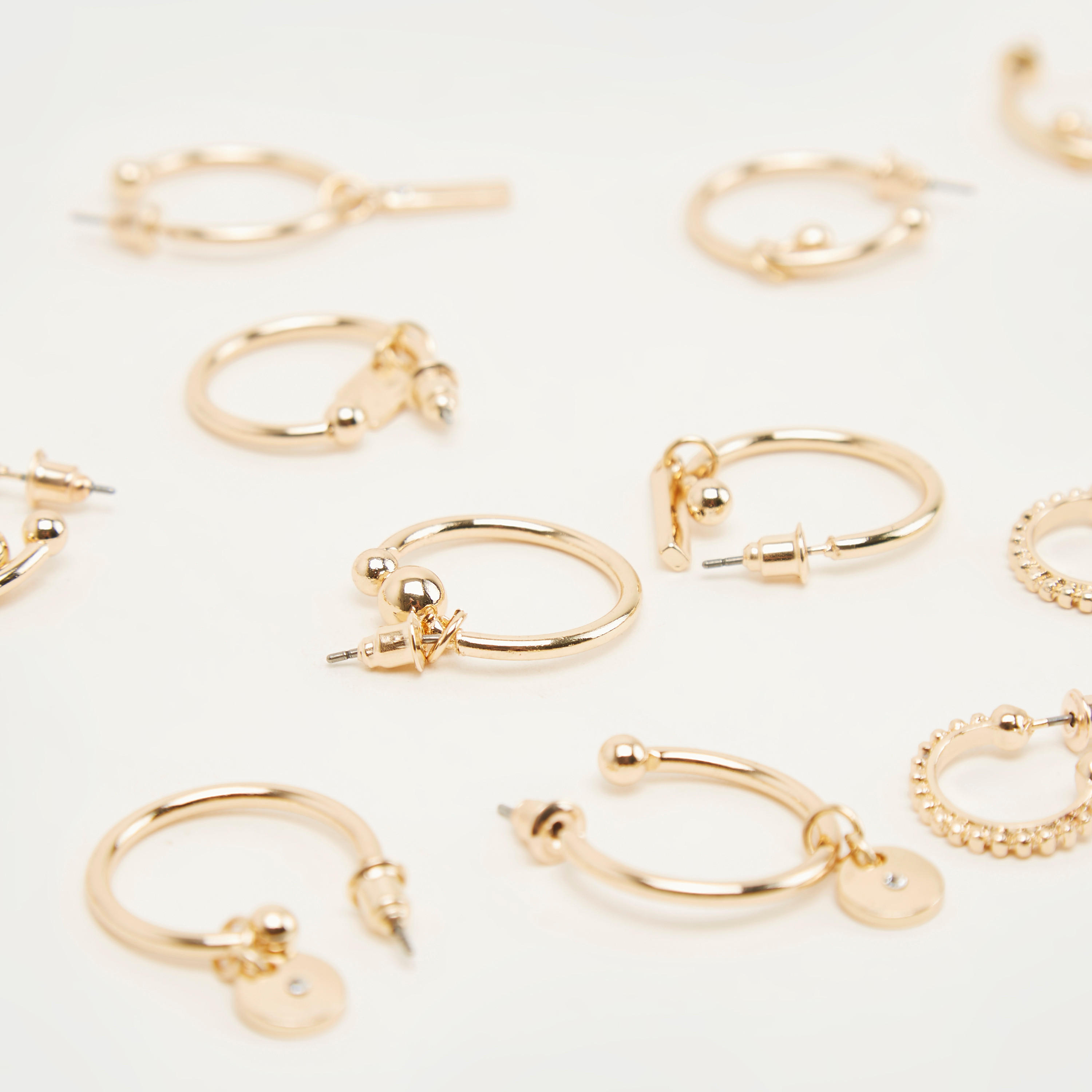 Set of 6 - Embellished Hoop Earrings-women-watchesandjewellery-jewellery-earrings-image-3