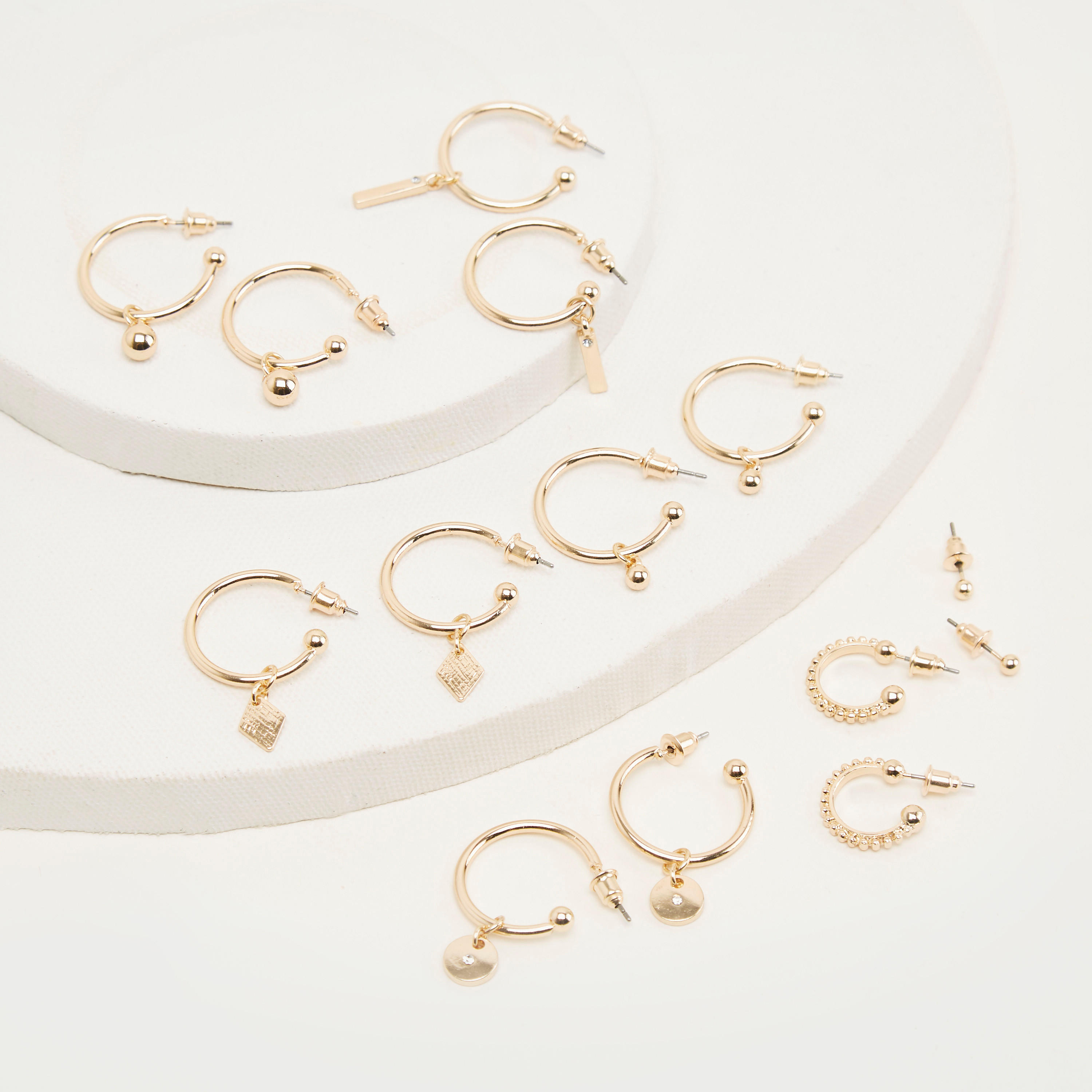 Set of 6 - Embellished Hoop Earrings-women-watchesandjewellery-jewellery-earrings-image-4