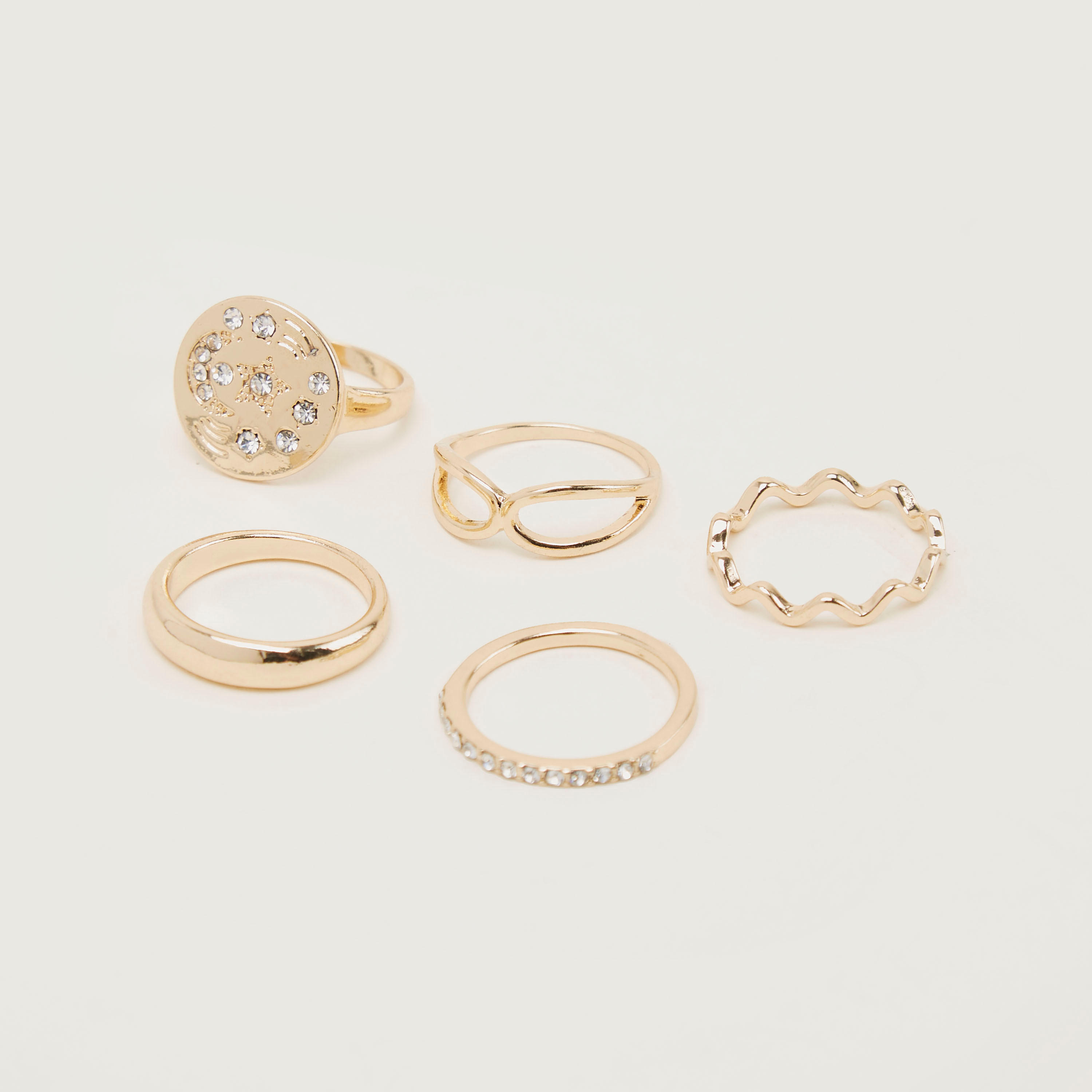 خواتم ميتاليك متنوعة -  طقم من 5-women-watchesandjewellery-jewellery-rings-image-5