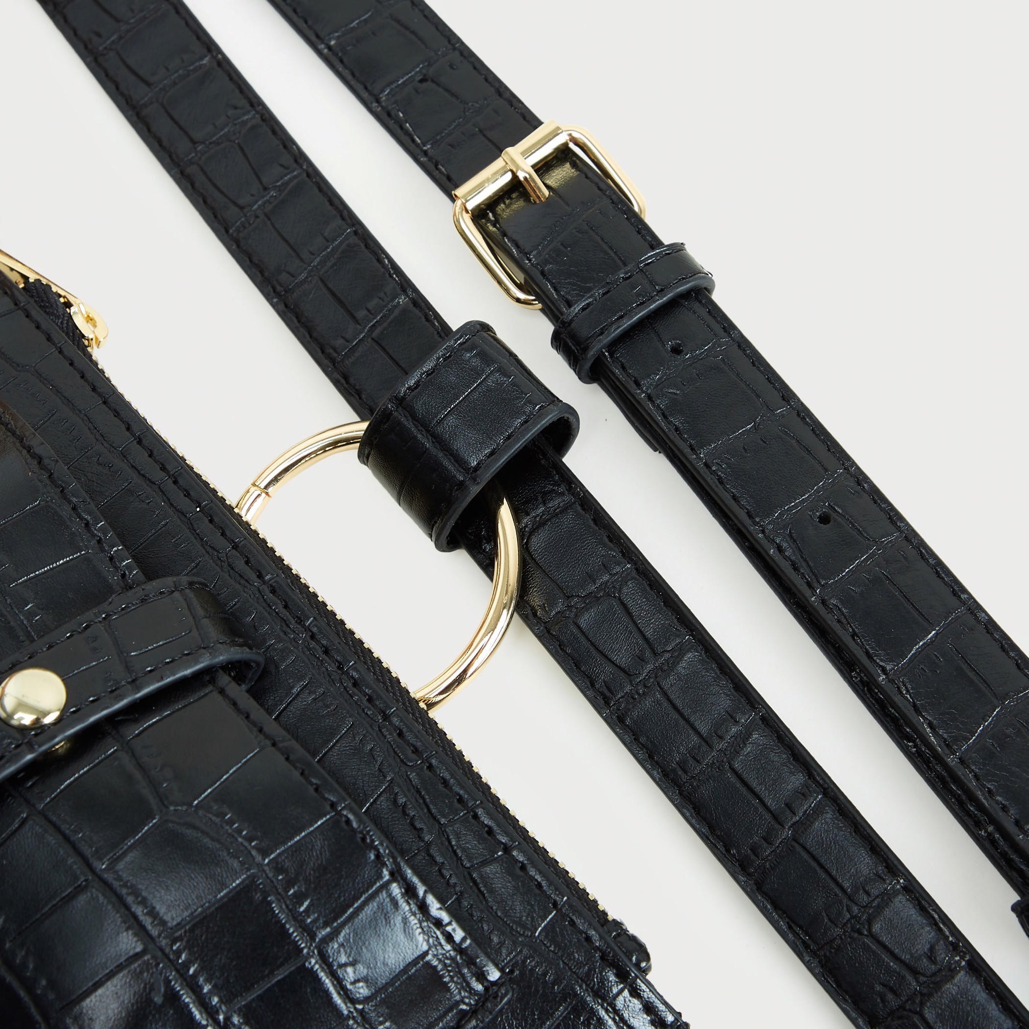 Textured Waist Bag with Pockets and Zip Closure-women-bagsandwallets-handbags-image-4
