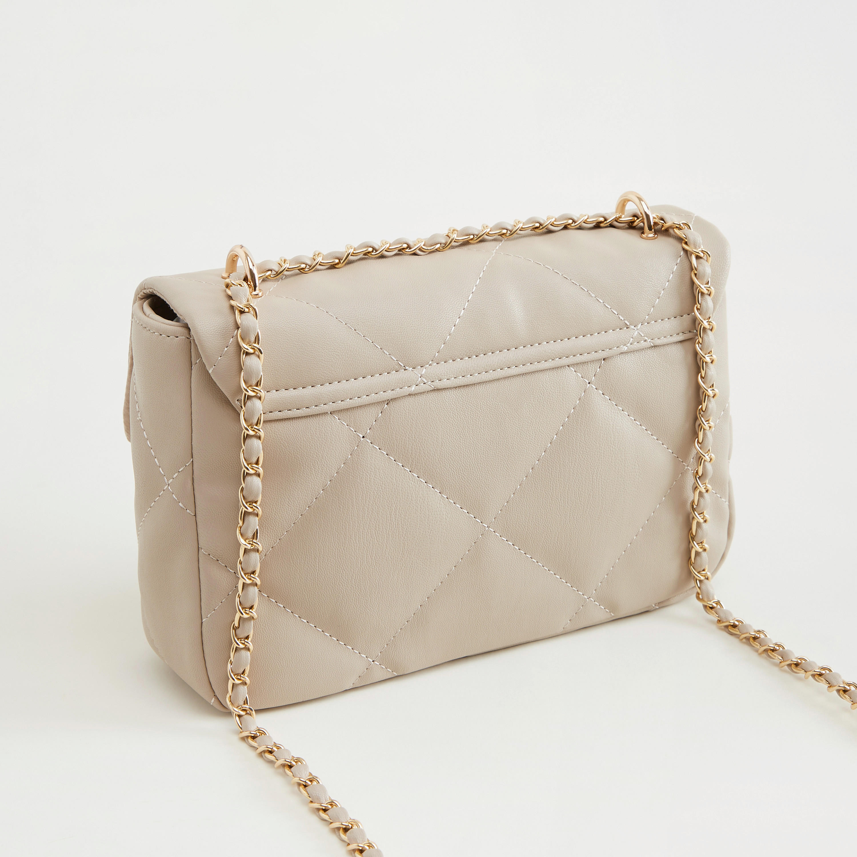 Quilted Crossbody Bag with Chain Link Strap-women-bagsandwallets-handbags-image-3