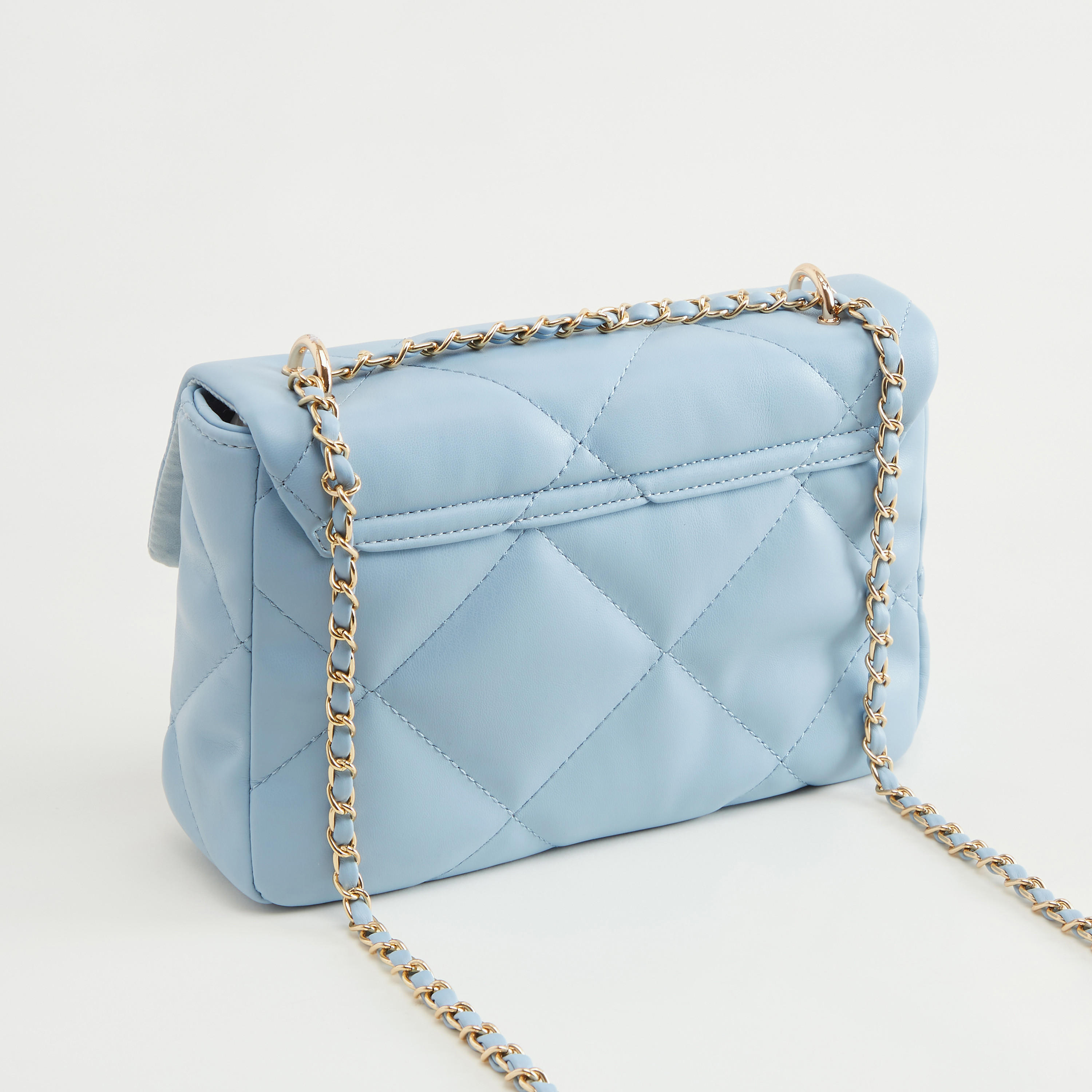 Quilted Crossbody Bag with Chain Link Strap-women-bagsandwallets-handbags-image-3