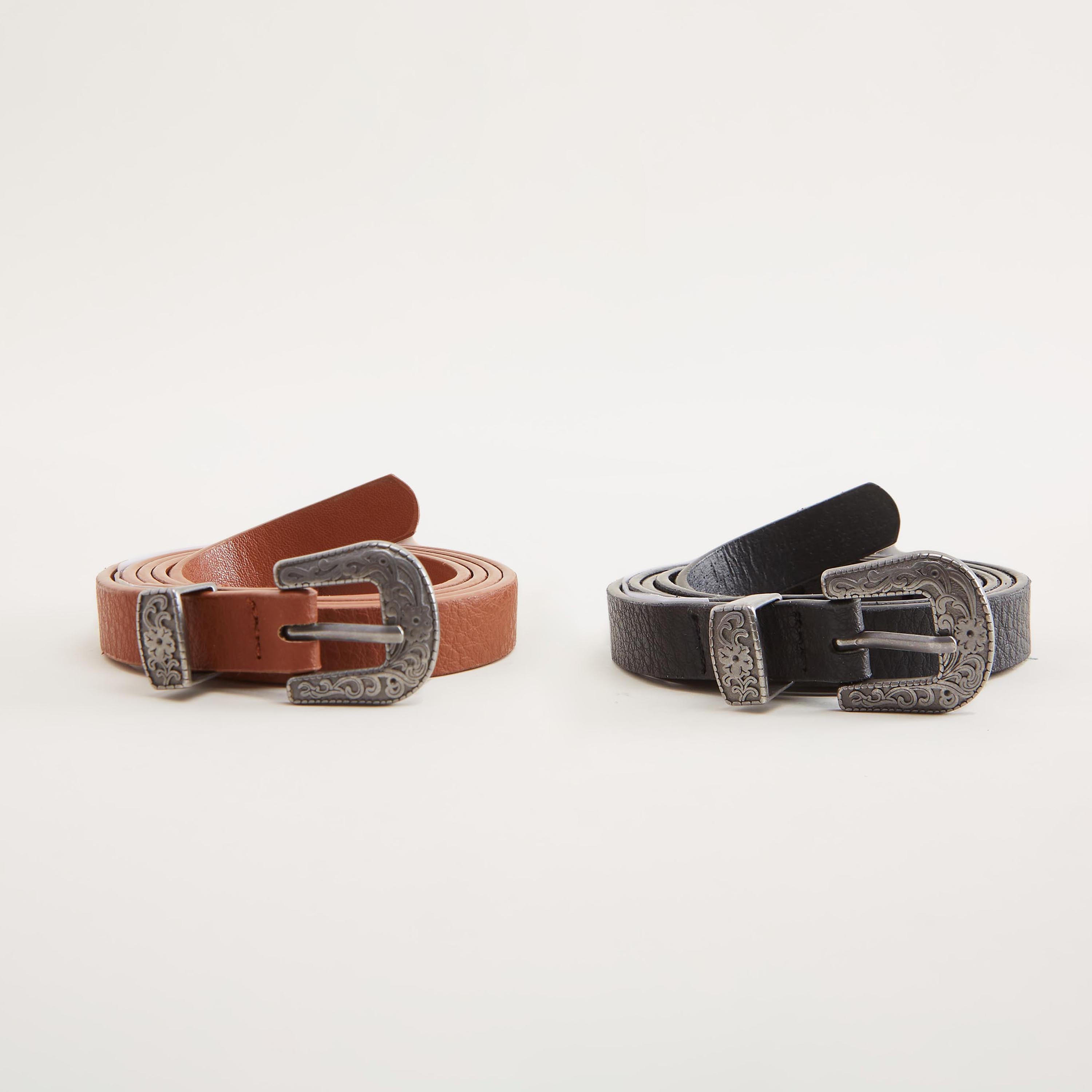 حزام بارز الملمس بإبزيم بدبوس - طقم من قطعتين-women-clothingaccessories-belts-image-6