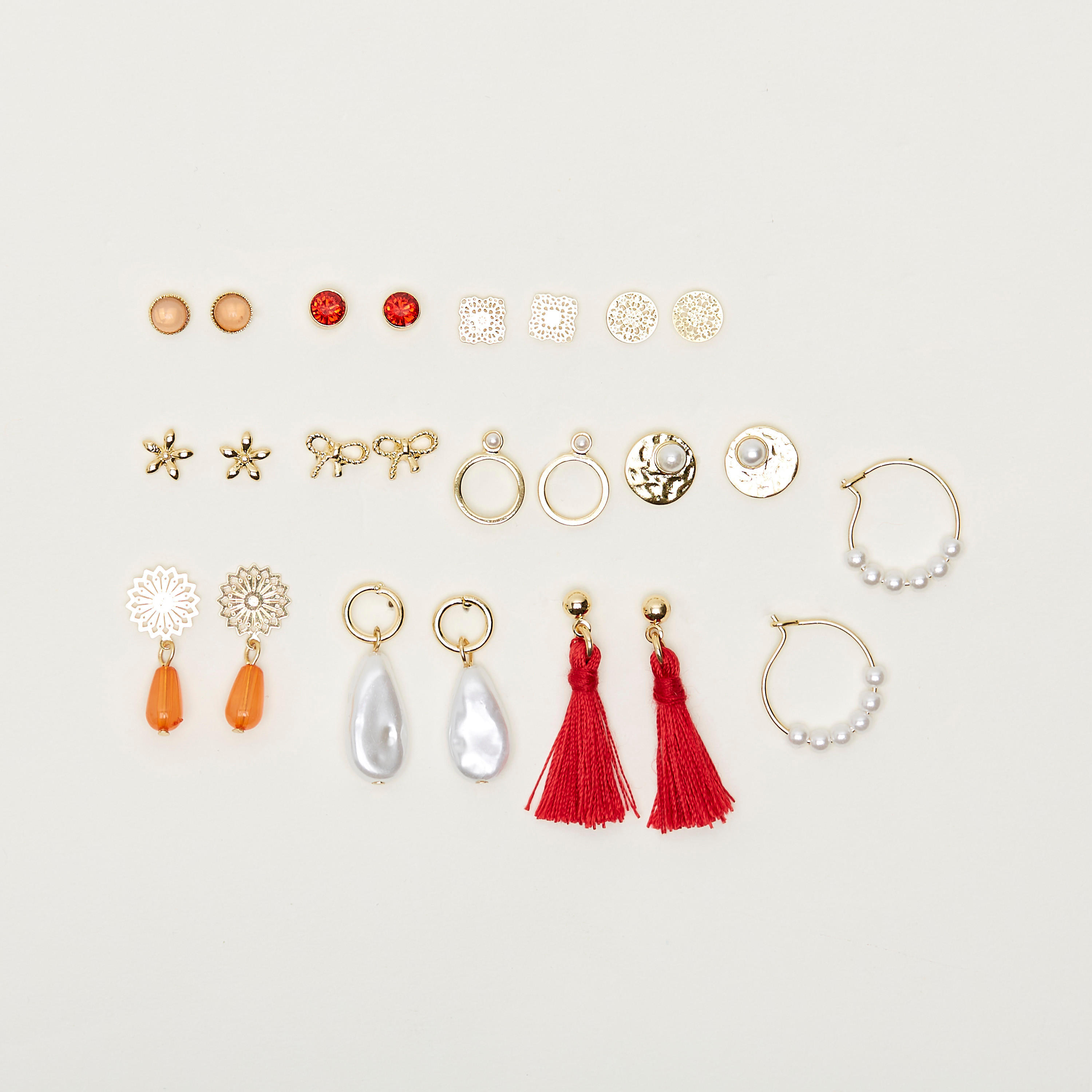 أقراط مزينة -  طقم من 12 زوج-women-watchesandjewellery-jewellery-earrings-image-4