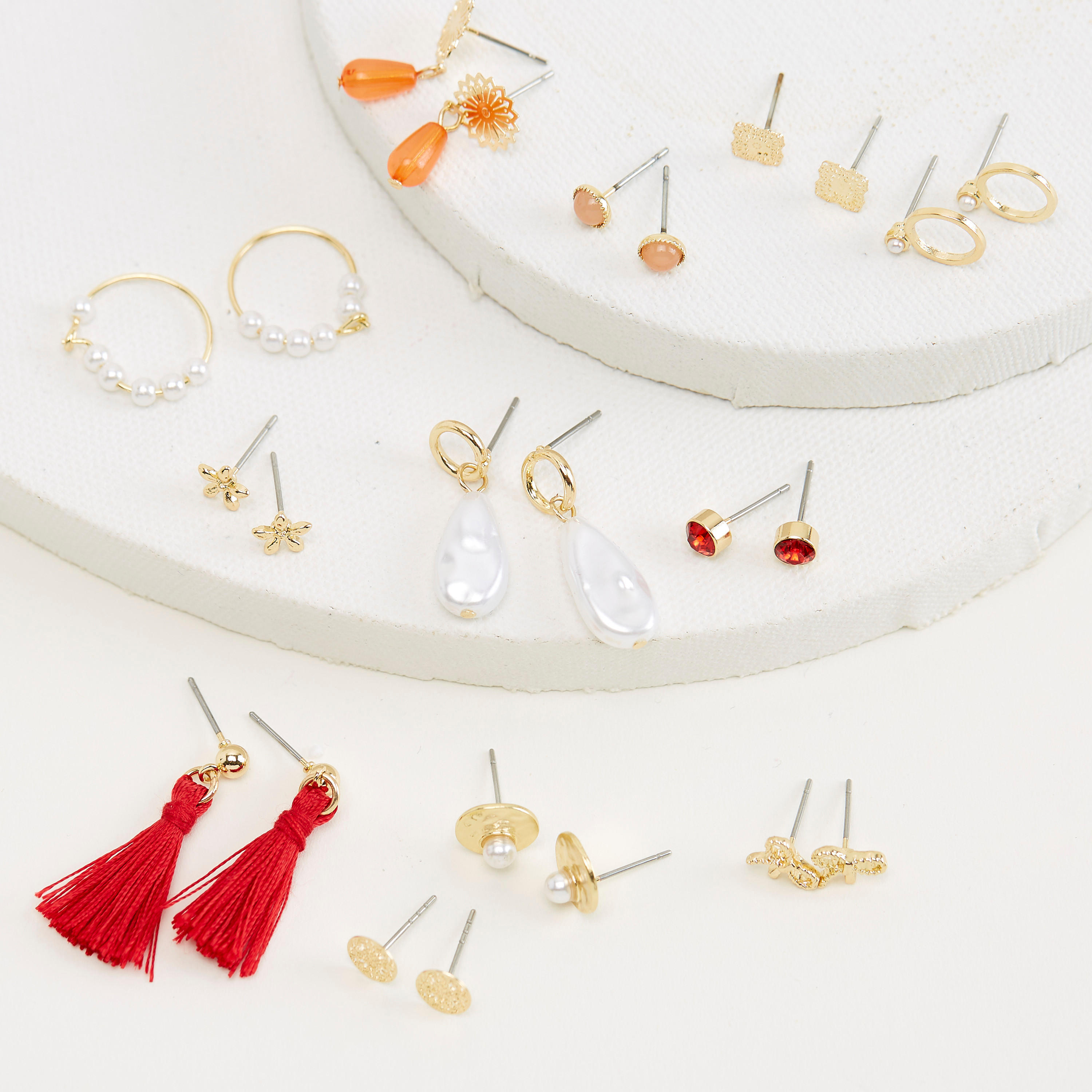أقراط مزينة -  طقم من 12 زوج-women-watchesandjewellery-jewellery-earrings-image-2