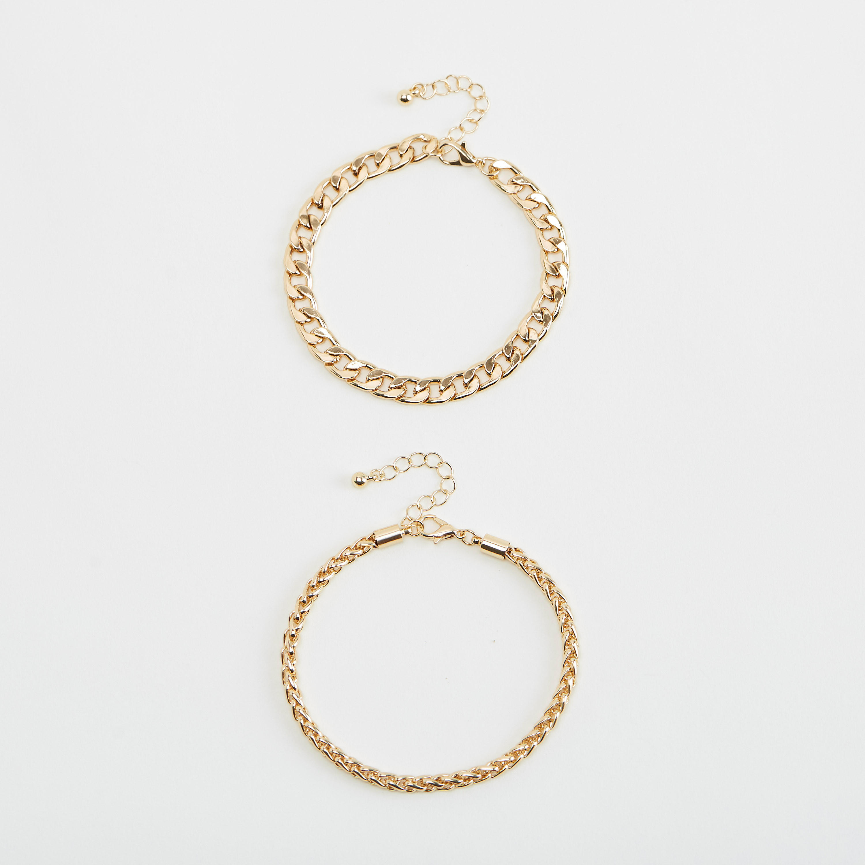 أساور سلسلة مزينة بمشبك إغلاق - طقم من 2-women-watchesandjewellery-jewellery-banglesandbracelets-image-1
