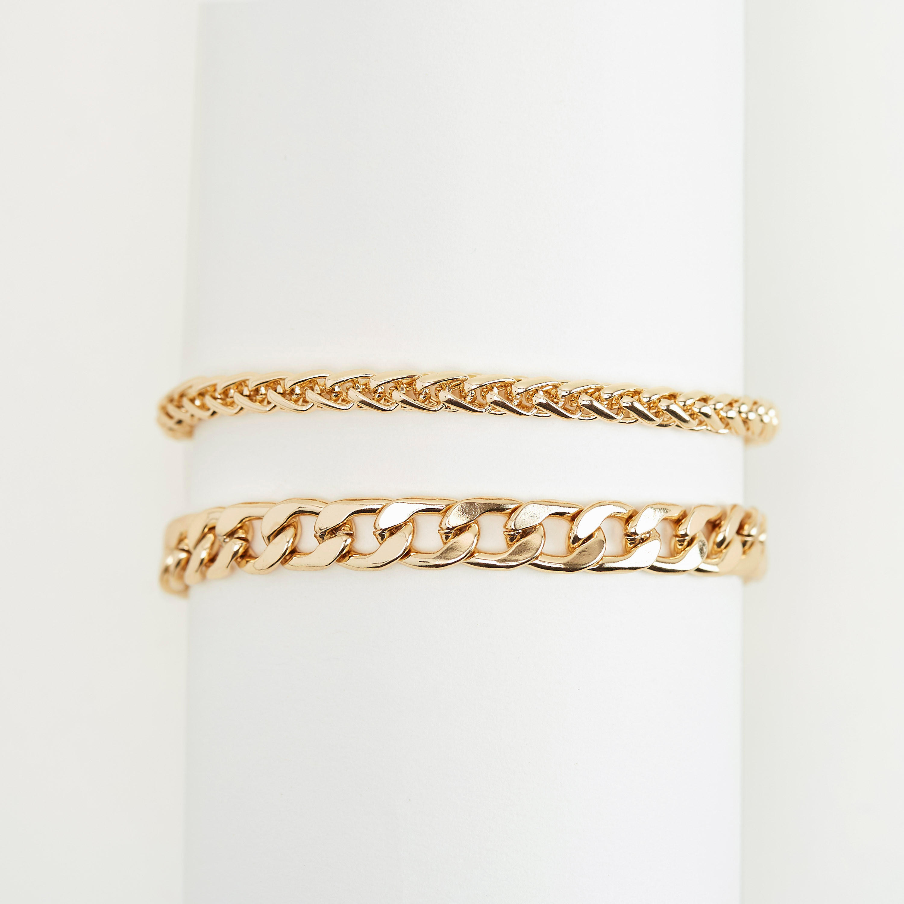 أساور سلسلة مزينة بمشبك إغلاق - طقم من 2-women-watchesandjewellery-jewellery-banglesandbracelets-image-4