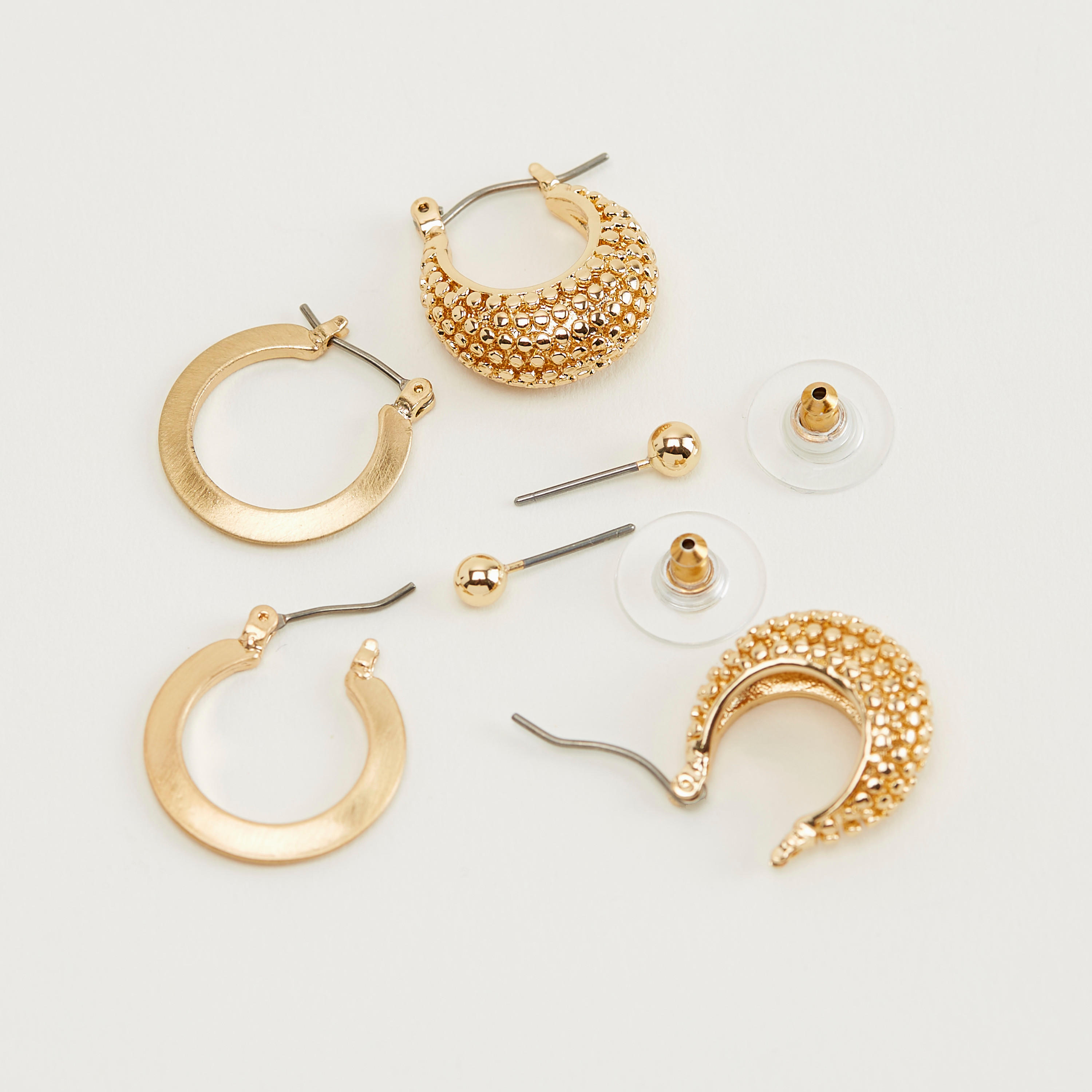 Set of 3 - Metallic Earrings-women-watchesandjewellery-jewellery-earrings-image-3