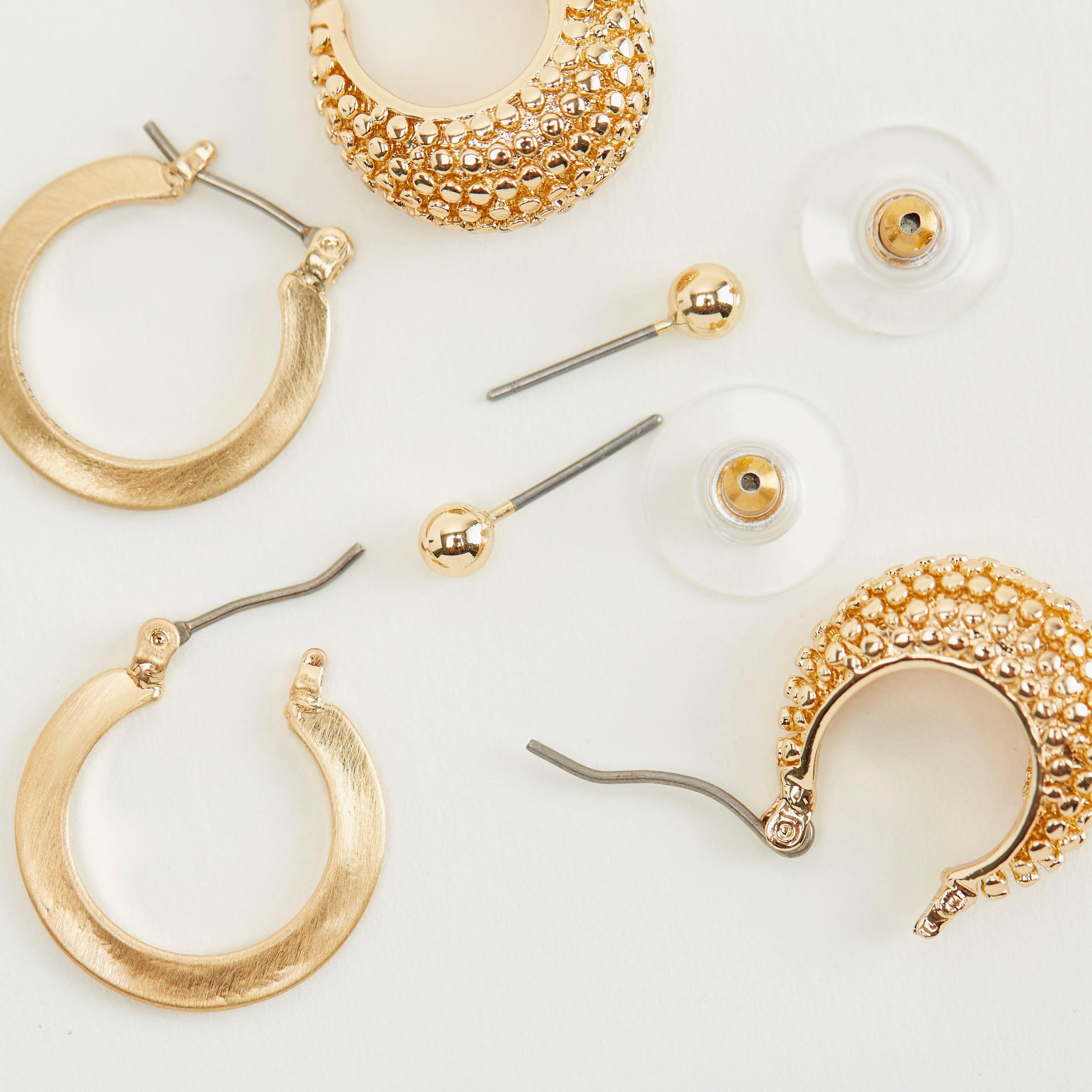 Set of 3 - Metallic Earrings-women-watchesandjewellery-jewellery-earrings-image-4