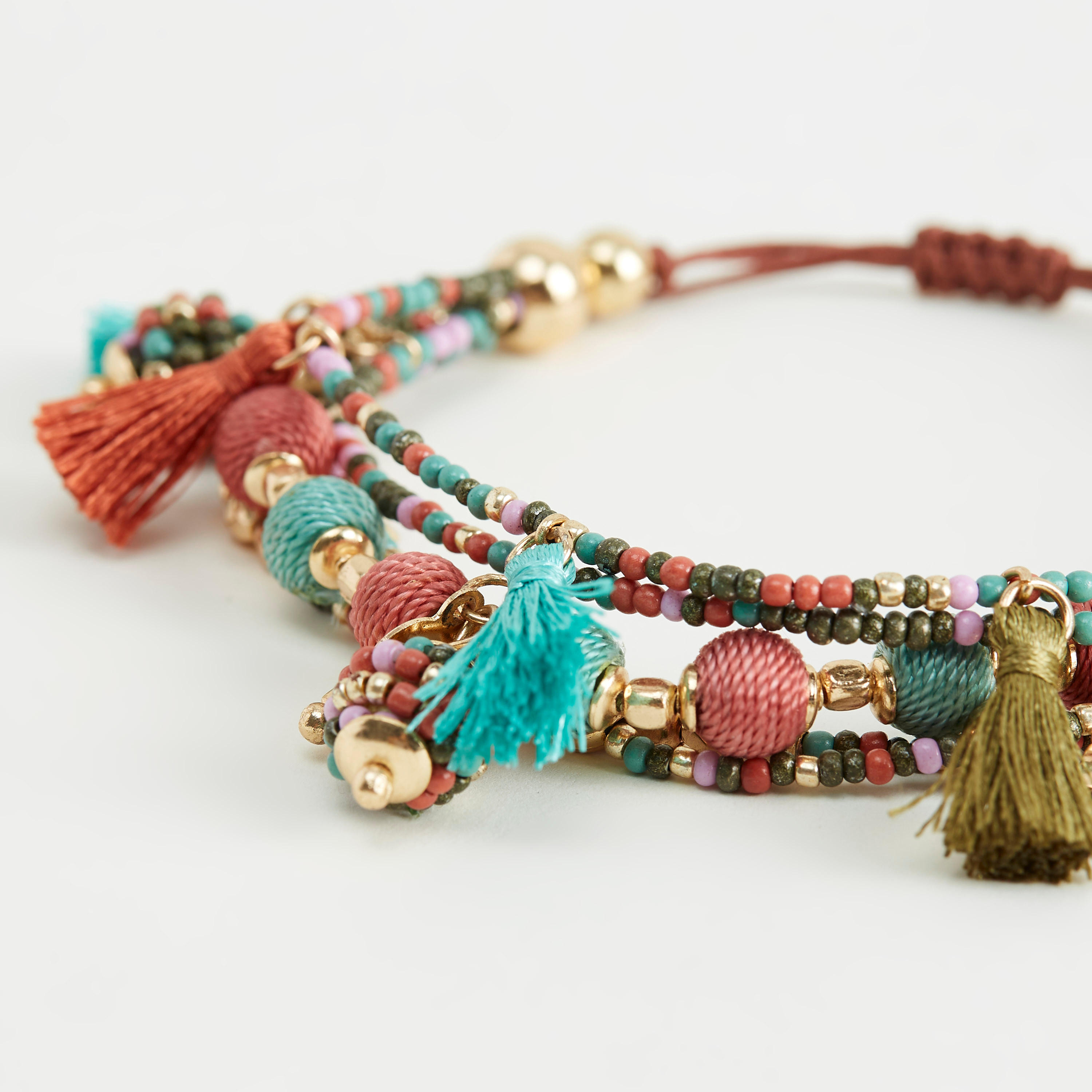 سوار قابل للتّعديل مزيّن بالخرز وبشرّابات-women-watchesandjewellery-jewellery-banglesandbracelets-image-3