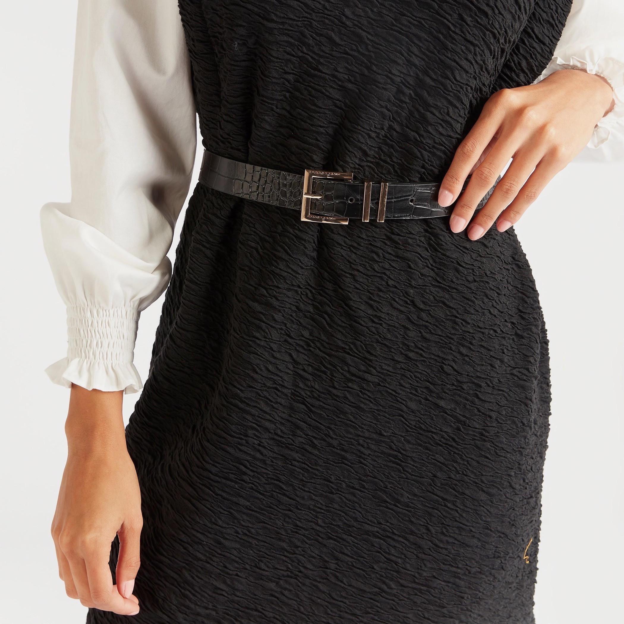 Reptilian Textured Belt with Pin Buckle-women-clothingaccessories-belts-image-2
