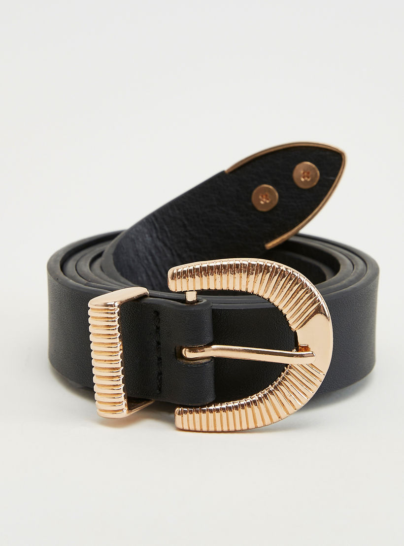 Textured Ornate Belt with Pin Buckle-women-clothingaccessories-belts-image-1