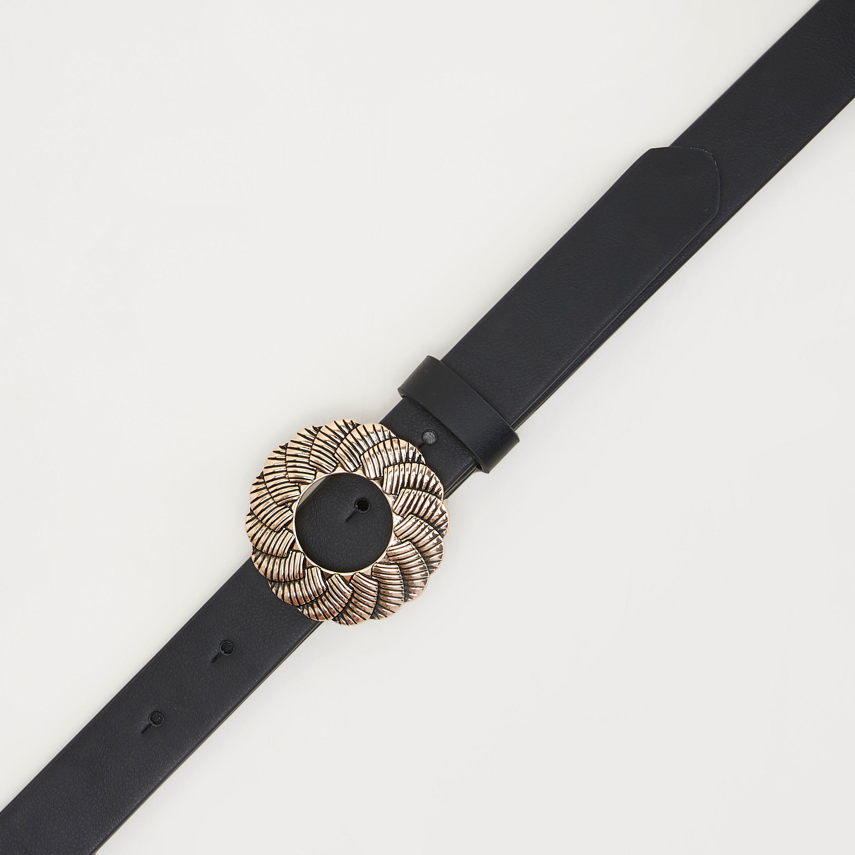 Solid Belt with Textured Circular Pin Buckle-women-clothingaccessories-belts-image-5