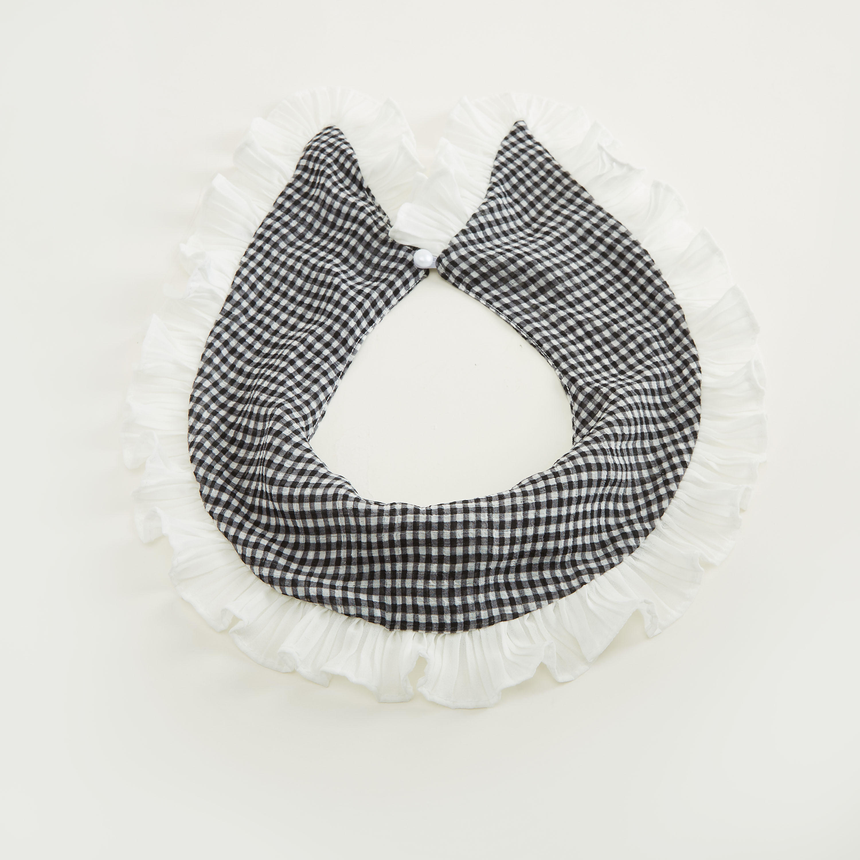 Checked Collar Scarf with Ruffle Accent-women-clothingaccessories-scarves-image-3