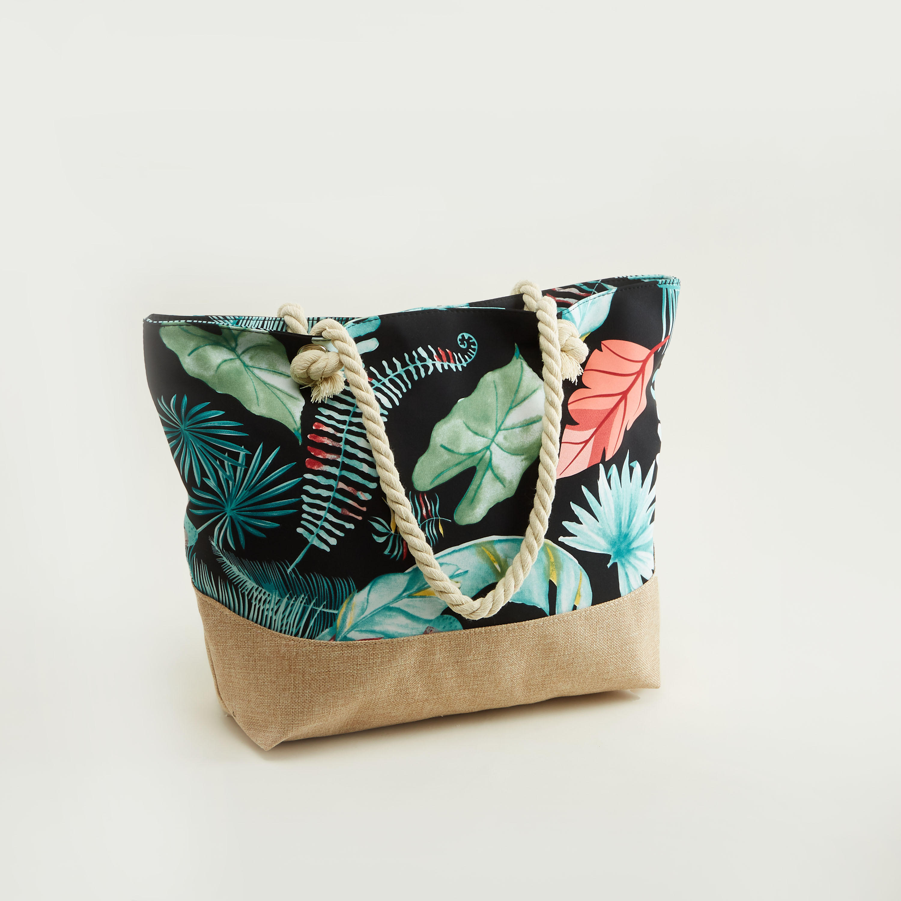 Tropical Print Shoulder Bag with Zipper Closure-women-bagsandwallets-handbags-image-2