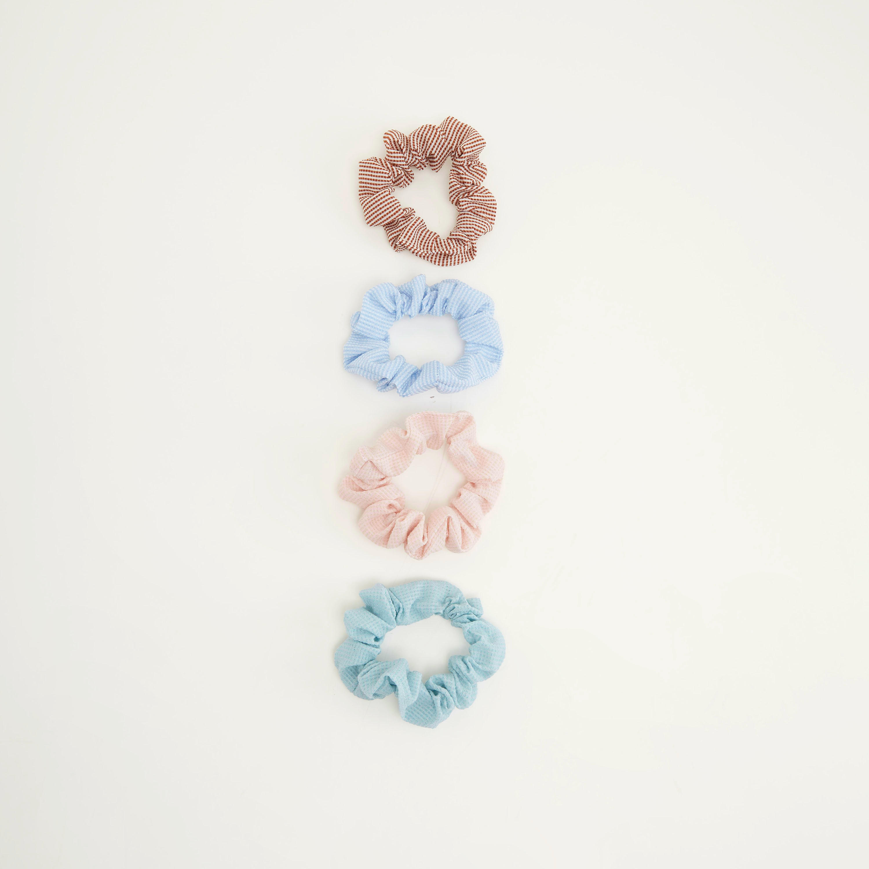 ربطة شعر بارزة الملمس مطّاطيّة - طقم من 4 قطع-women-hairaccessories-image-2