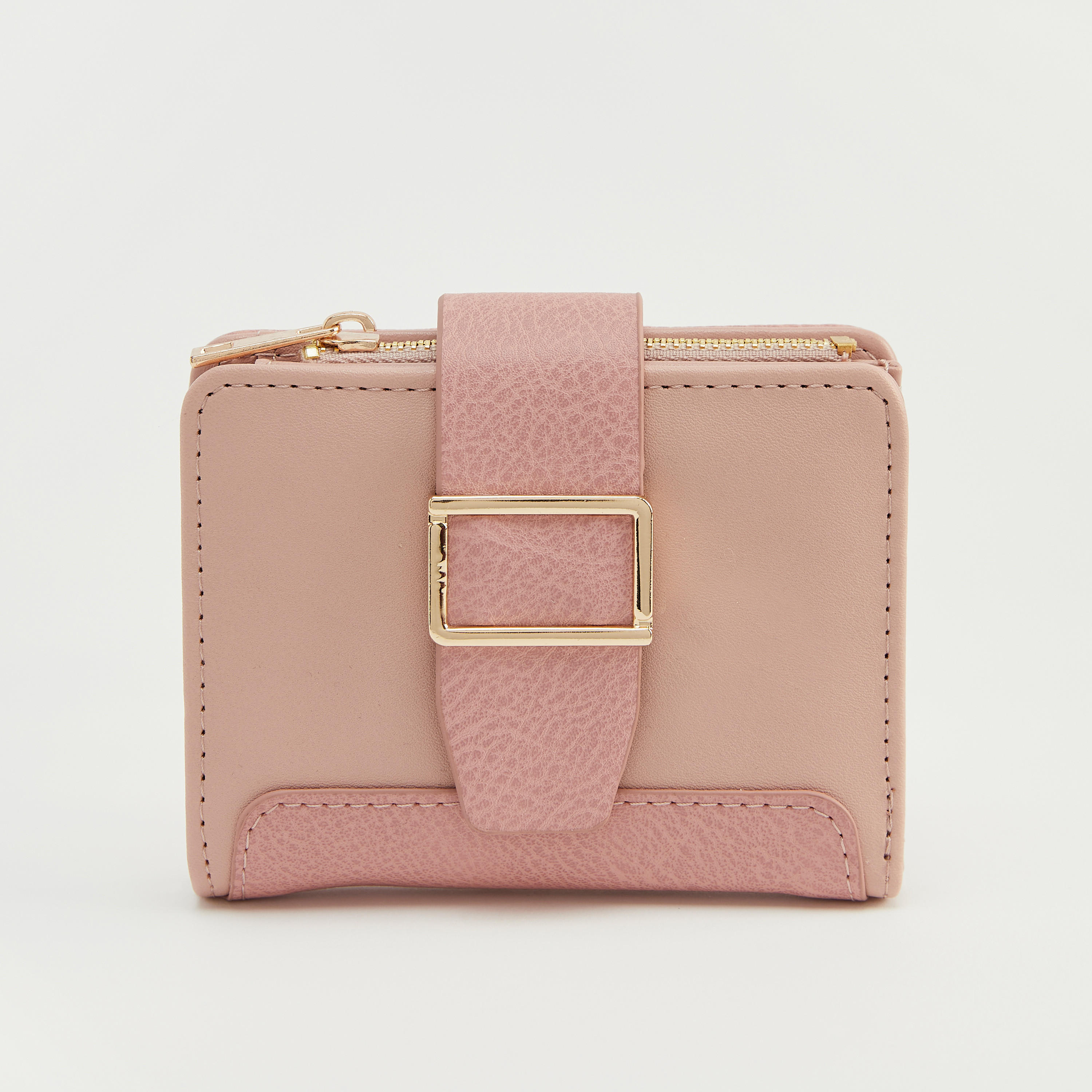 Solid Bi-Fold Purse with Zipper Pocket-women-bagsandwallets-wallets-image-1