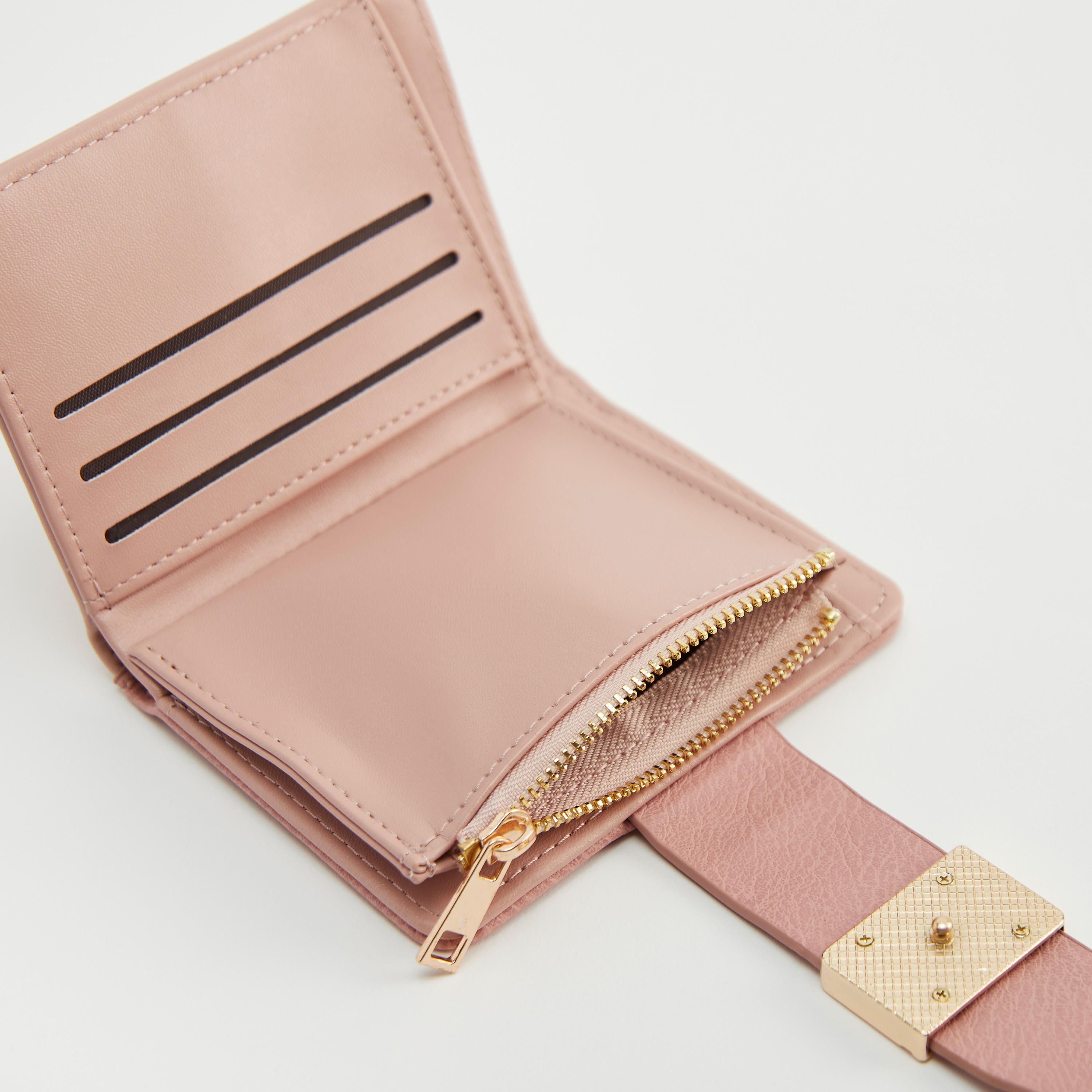 Solid Bi-Fold Purse with Zipper Pocket-women-bagsandwallets-wallets-image-3