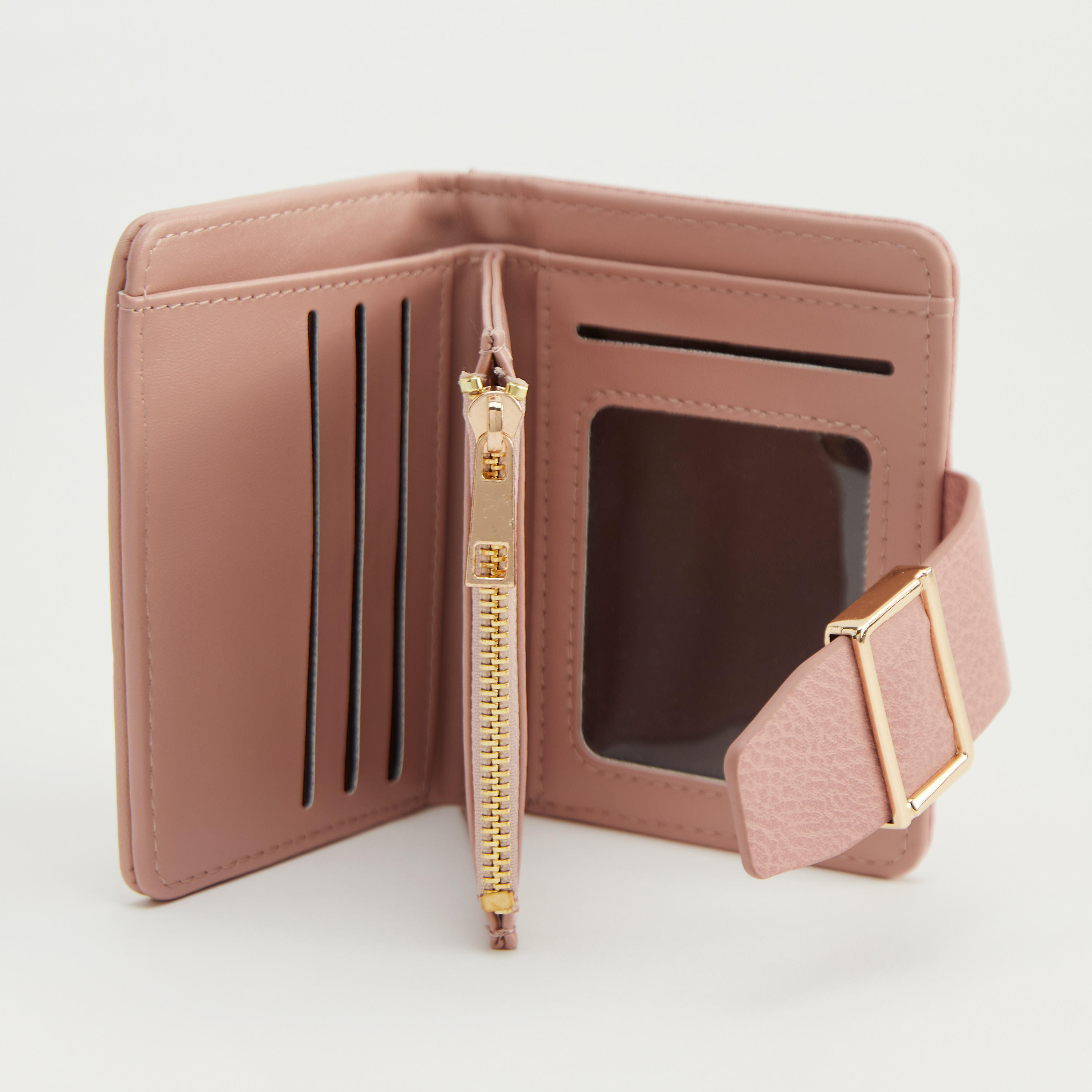 Solid Bi-Fold Purse with Zipper Pocket-women-bagsandwallets-wallets-image-5