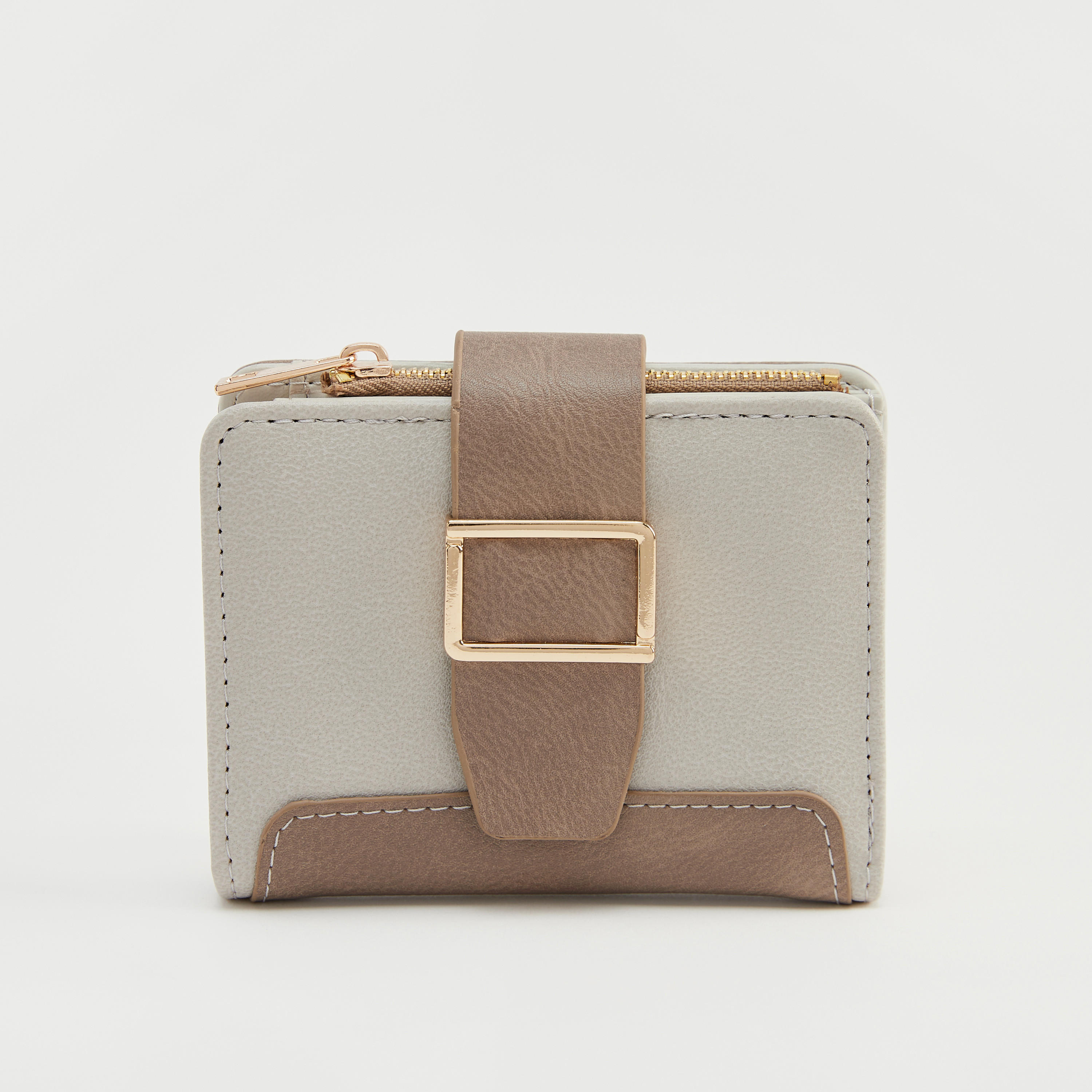 Solid Bi-Fold Purse with Zipper Pocket and Card Slots-women-bagsandwallets-wallets-image-1