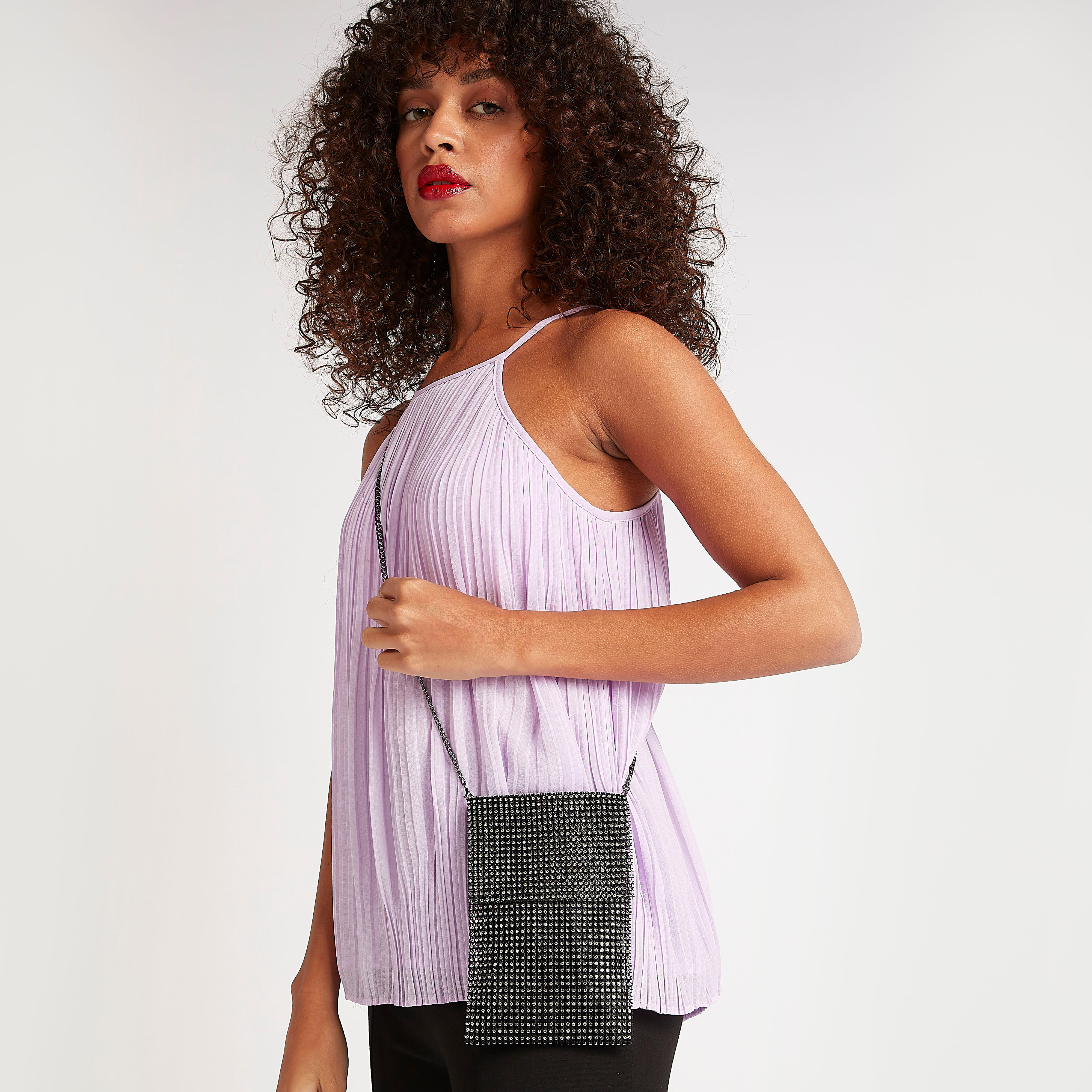 شنطة كتف مرصّعة بحزام سلسلة قابل للفصل-women-bagsandwallets-handbags-image-5