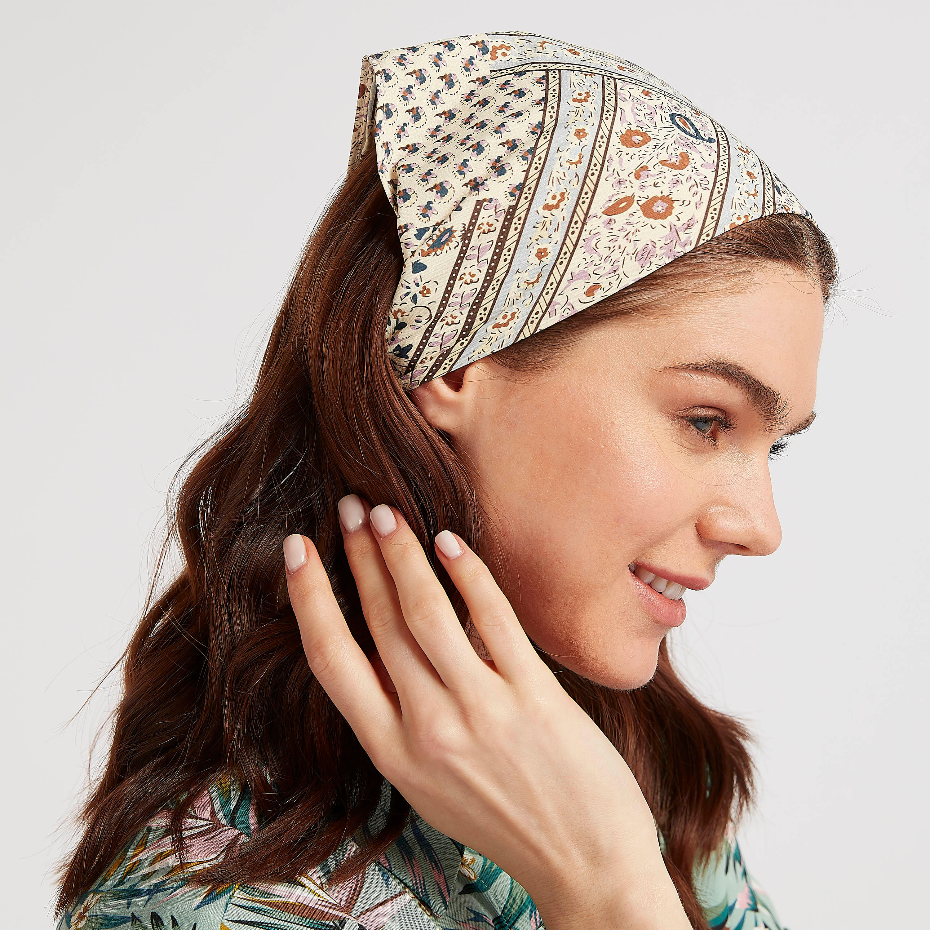 Printed Bandana with Elasticated Strap-women-hairaccessories-image-2