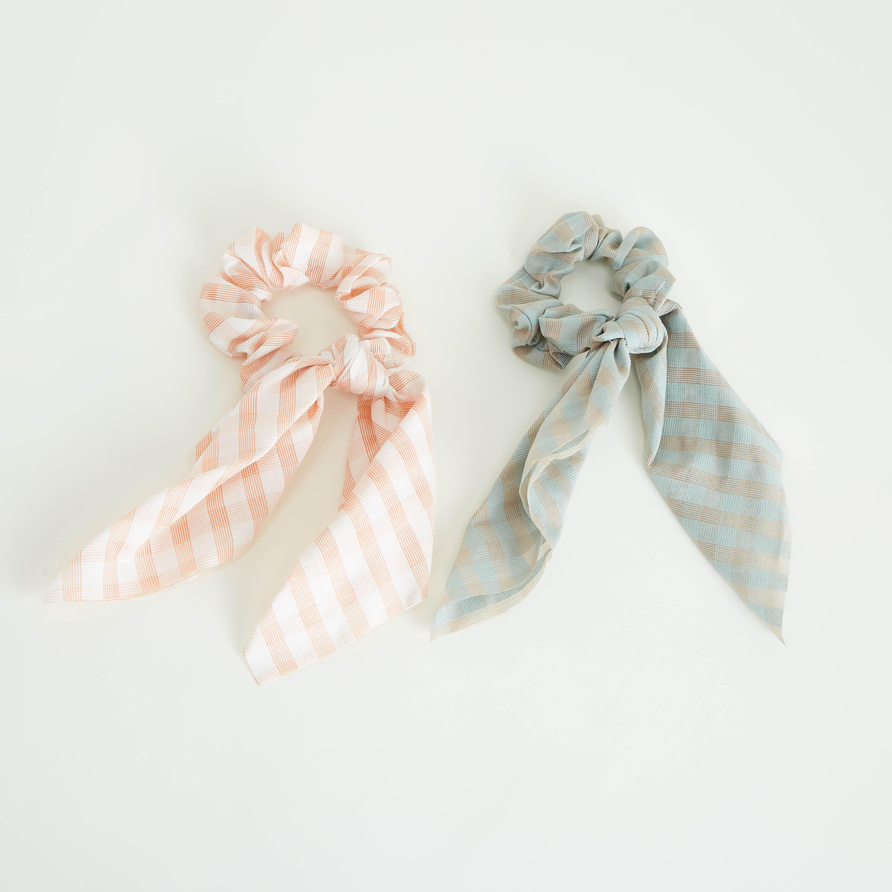 Set of 2 - Gingham Checked Scrunchie with Bow-women-hairaccessories-image-1