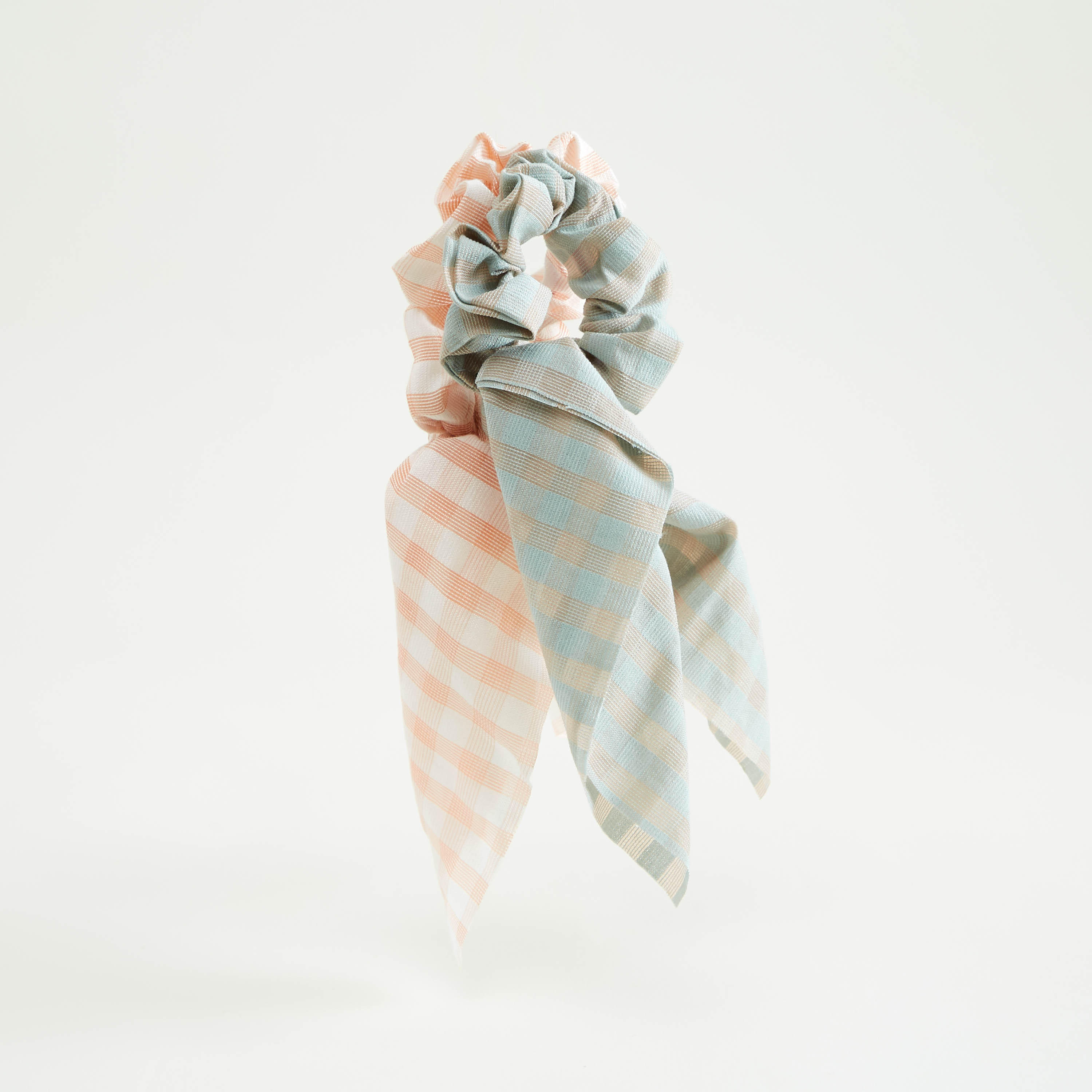 Set of 2 - Gingham Checked Scrunchie with Bow-women-hairaccessories-image-3