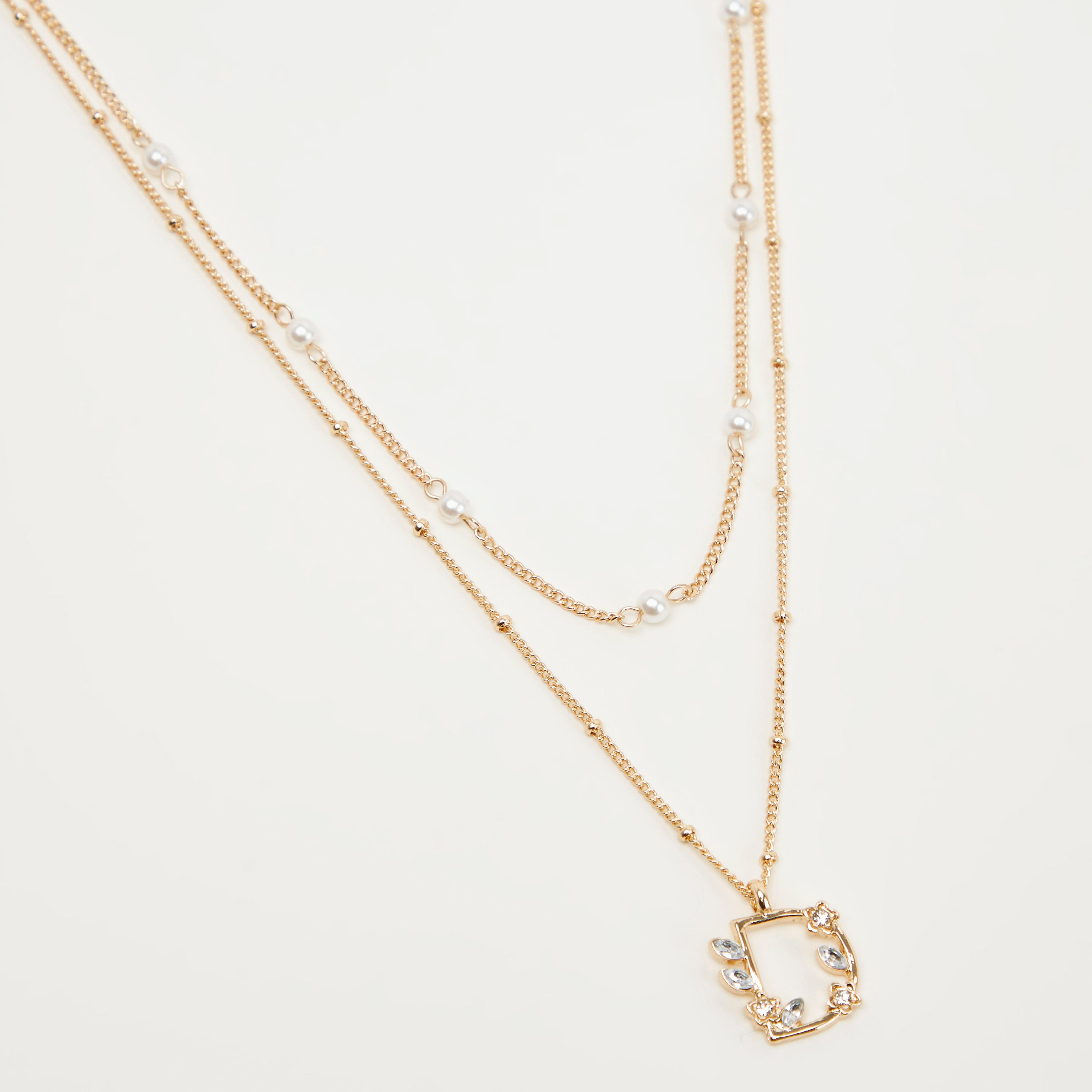 عقد بدلّاية حرف وتصيعات حجارة بشكل زهرة-women-watchesandjewellery-jewellery-necklacesandpendants-image-3