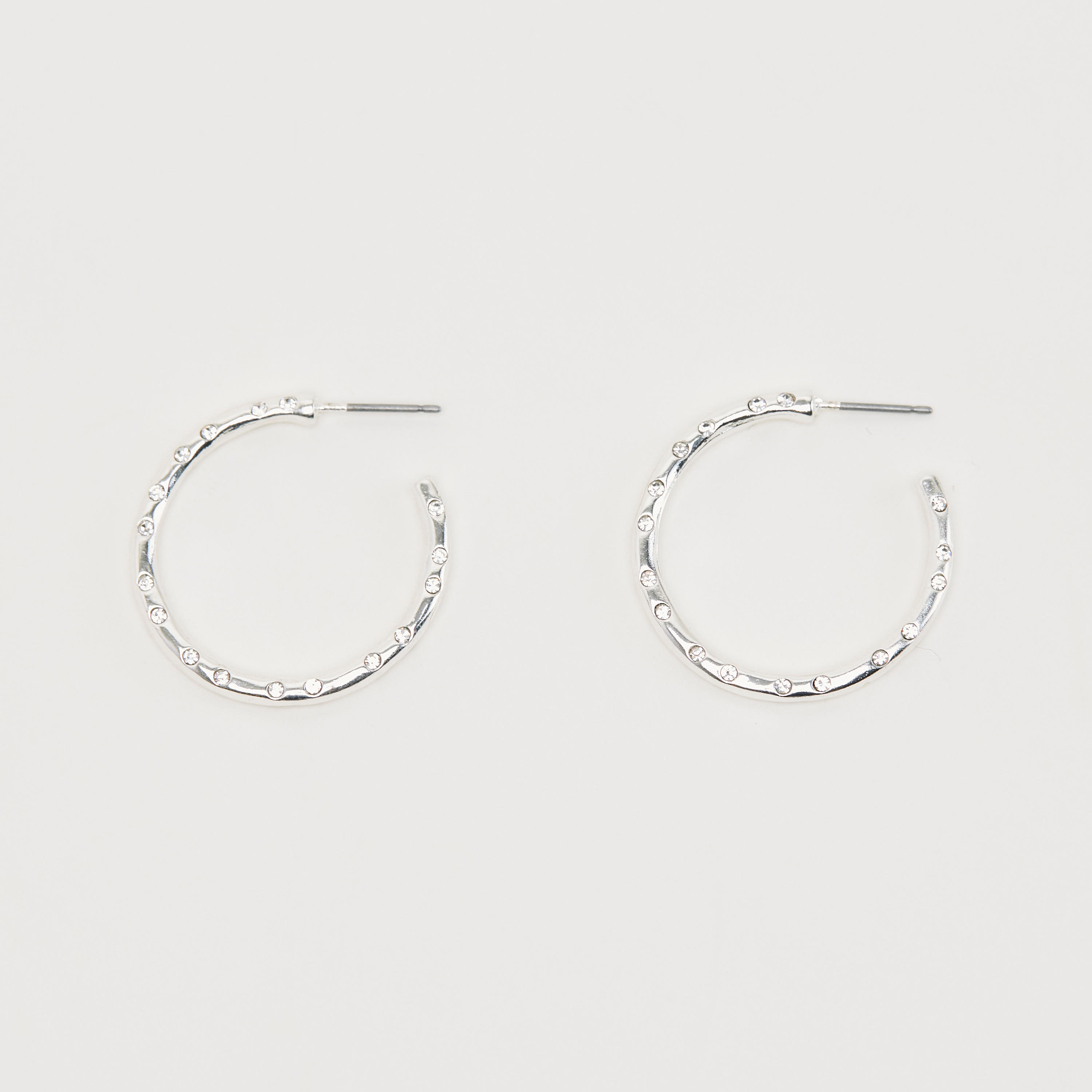 Stone-Studded Metal Hoop Earrings-women-watchesandjewellery-jewellery-earrings-image-3