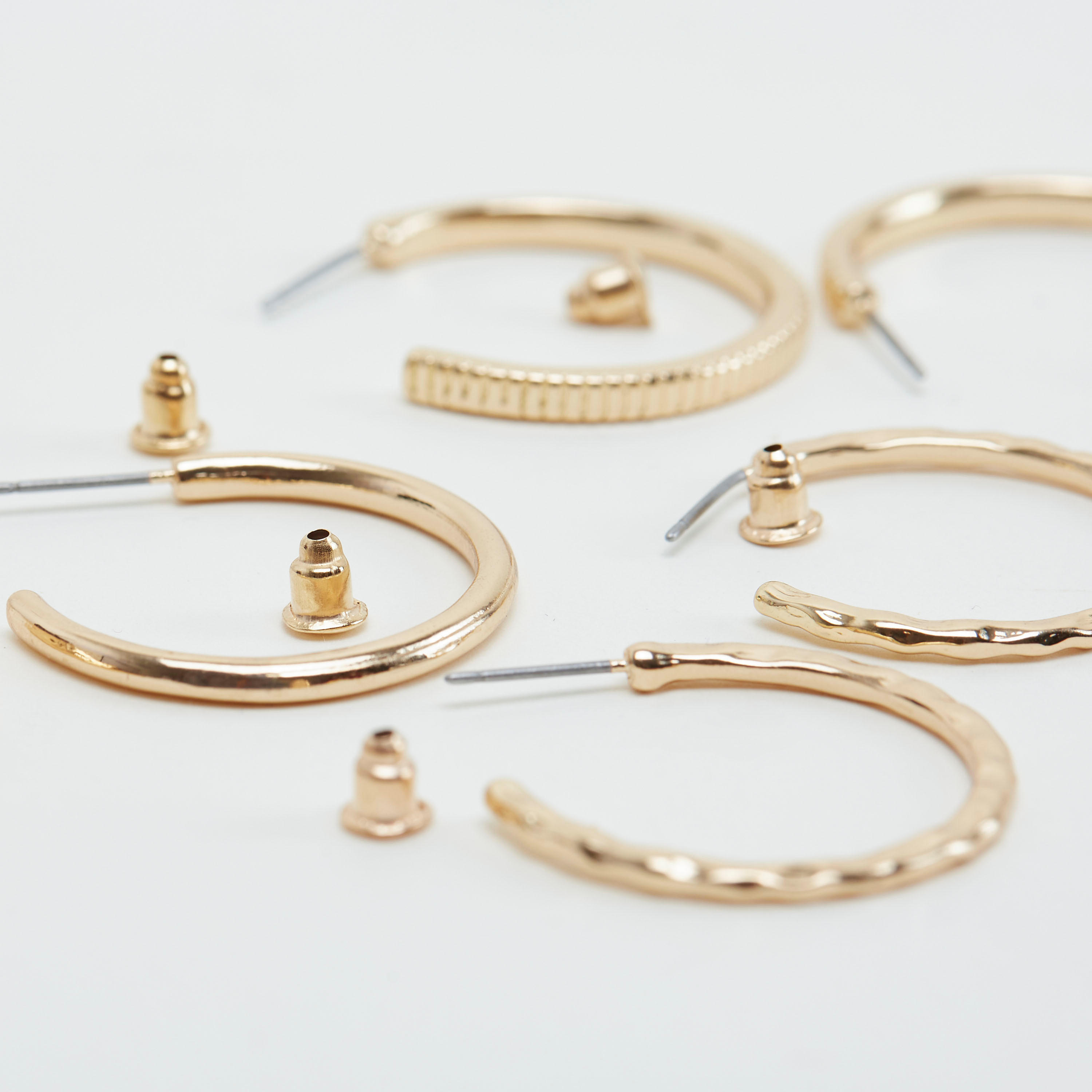 Set of 3 - Assorted Hoop Earrings with Pushback Closure-women-watchesandjewellery-jewellery-earrings-image-3