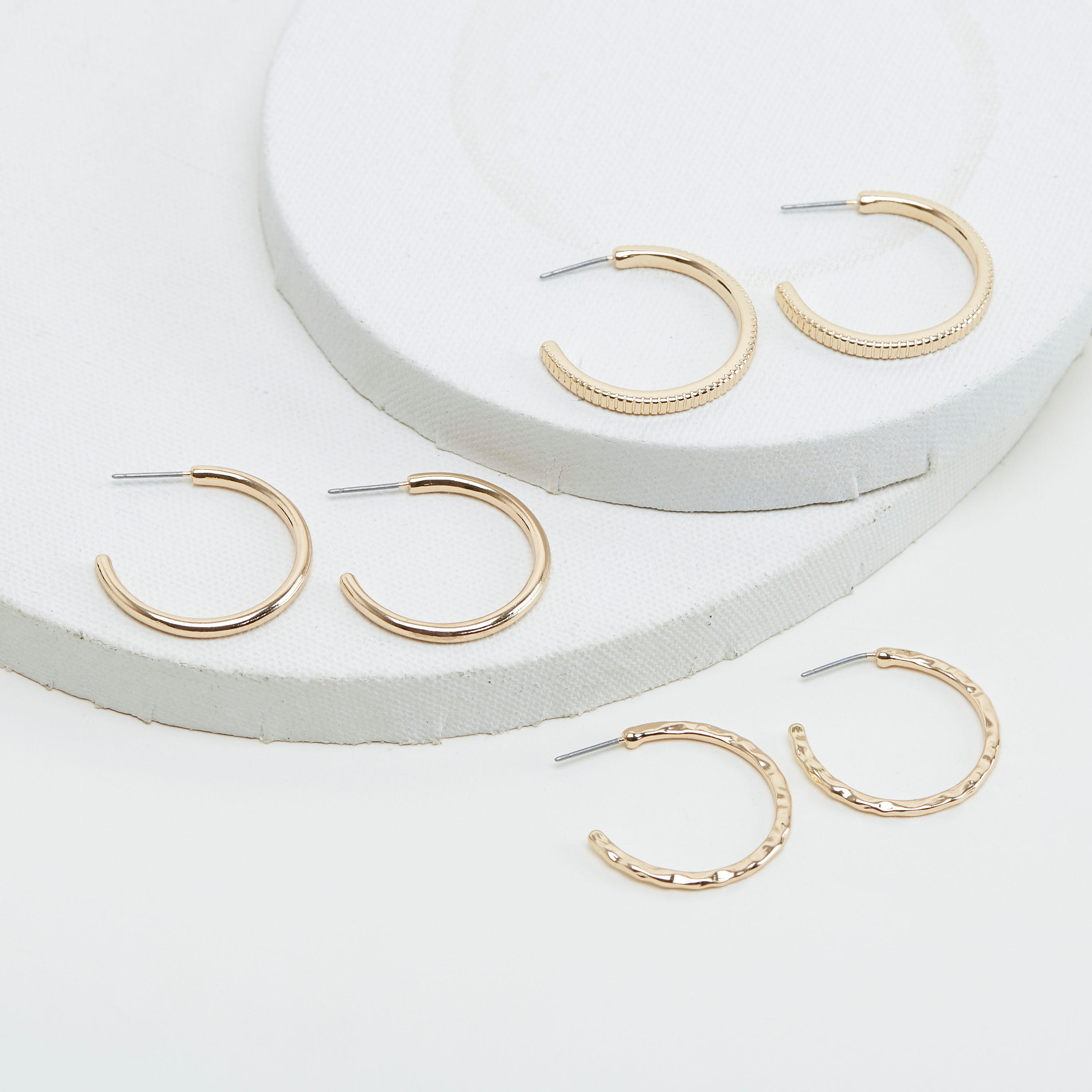 Set of 3 - Assorted Hoop Earrings with Pushback Closure-women-watchesandjewellery-jewellery-earrings-image-4