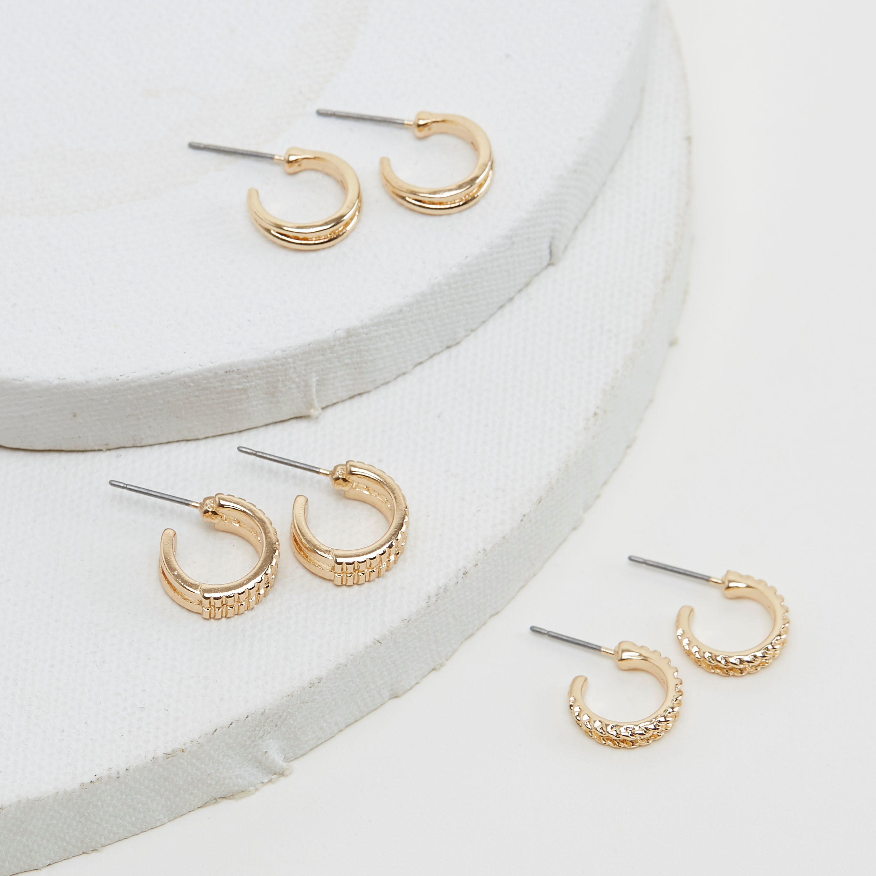 Set of 3 - Embellished Earrings with Pushback Closure-women-watchesandjewellery-jewellery-earrings-image-4